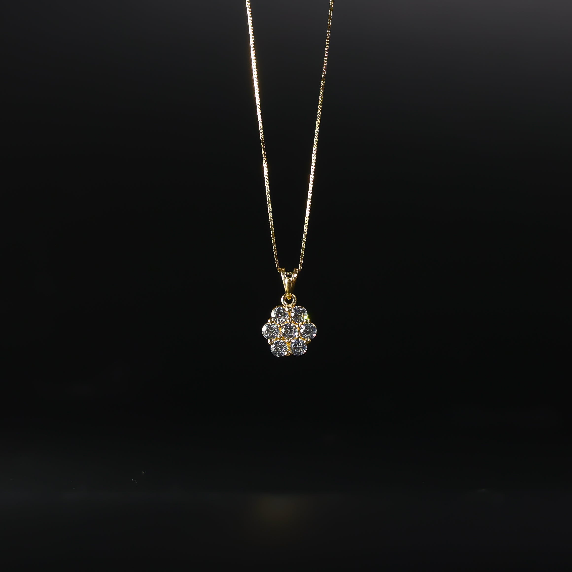 Gold Cubic Zirconia CZ Flower Pendant Model-693 - Charlie & Co. Jewelry