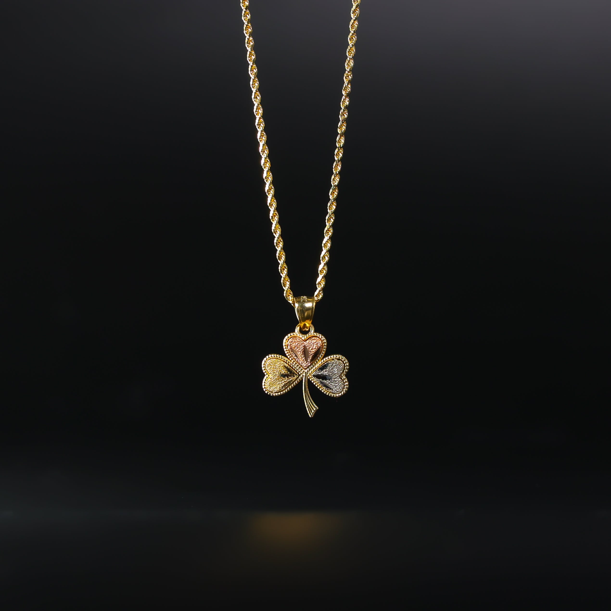 Gold 3 Colors Heart Clover Pendant Model-1933 - Charlie & Co. Jewelry