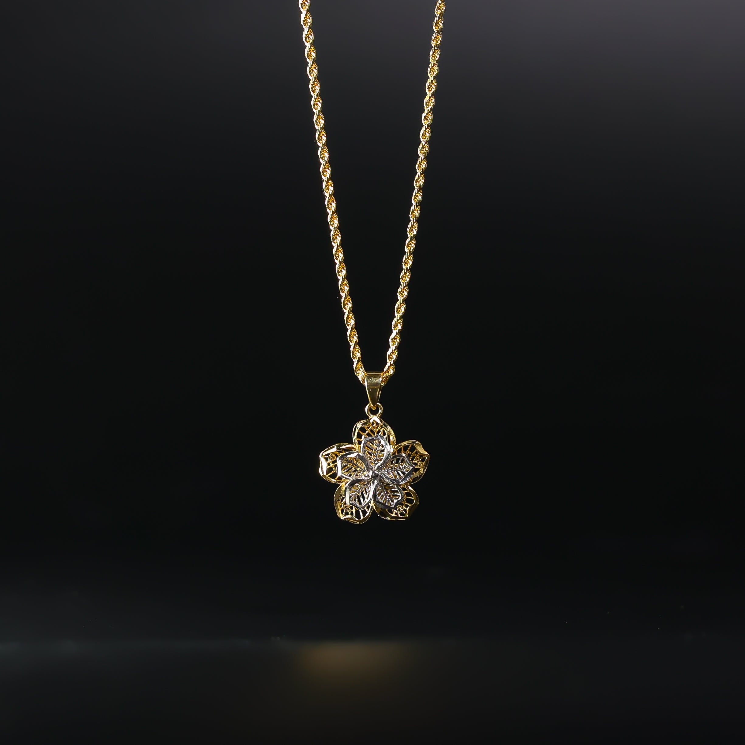 Gold Filigree Flower Pendant Model-2362 - Charlie & Co. Jewelry