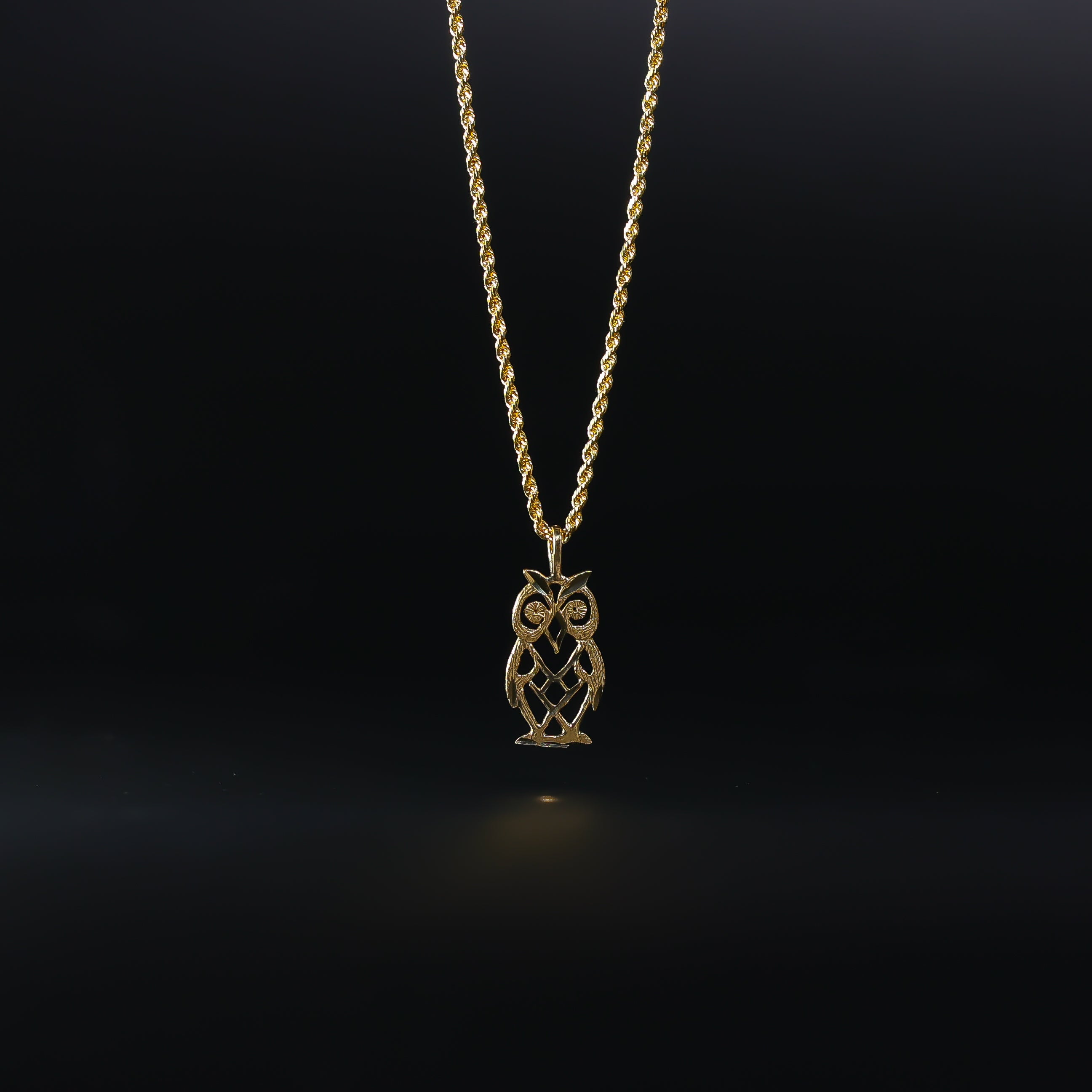 Gold Owl Pendant Model-1647 - Charlie & Co. Jewelry