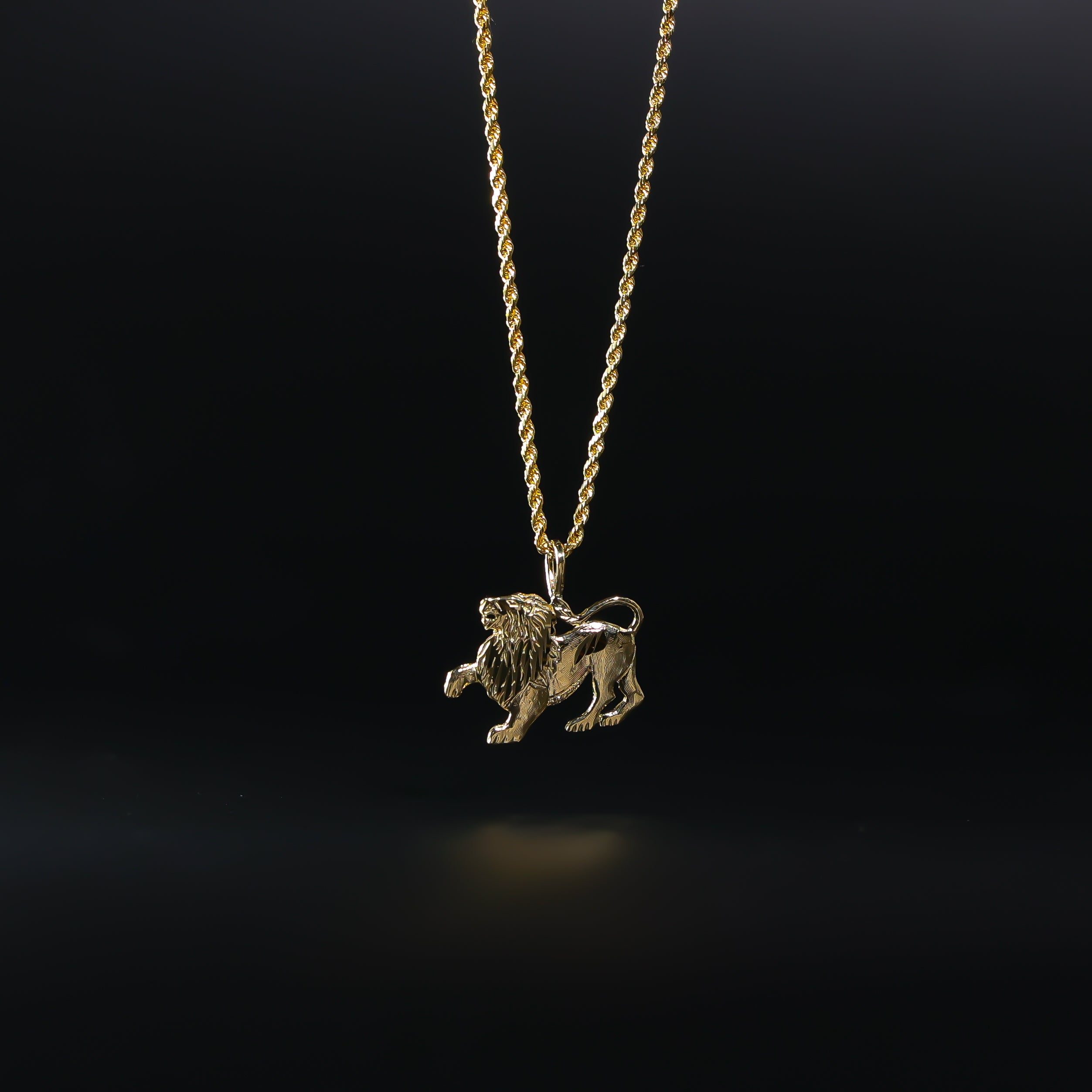 Gold lion Pendant Model-2348 - Charlie & Co. Jewelry