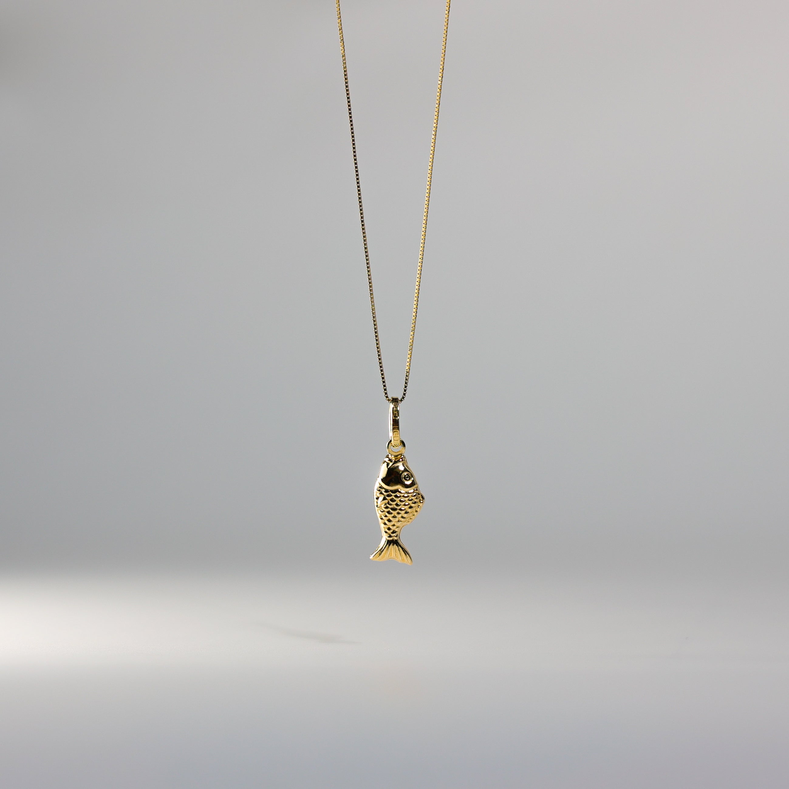 Gold Fish Horn Pendant Model-489 - Charlie & Co. Jewelry