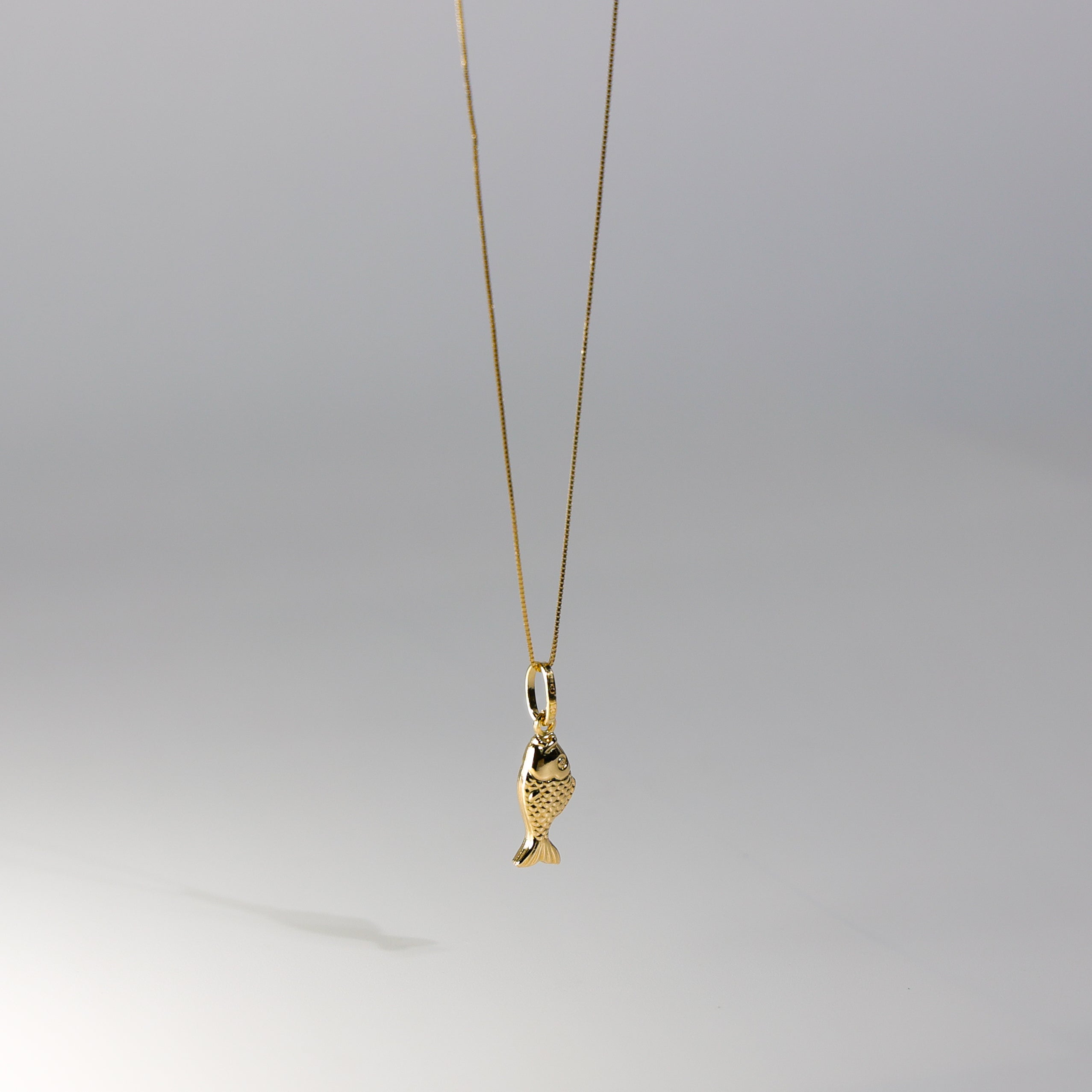 Gold Fish Horn Pendant Model-489 - Charlie & Co. Jewelry