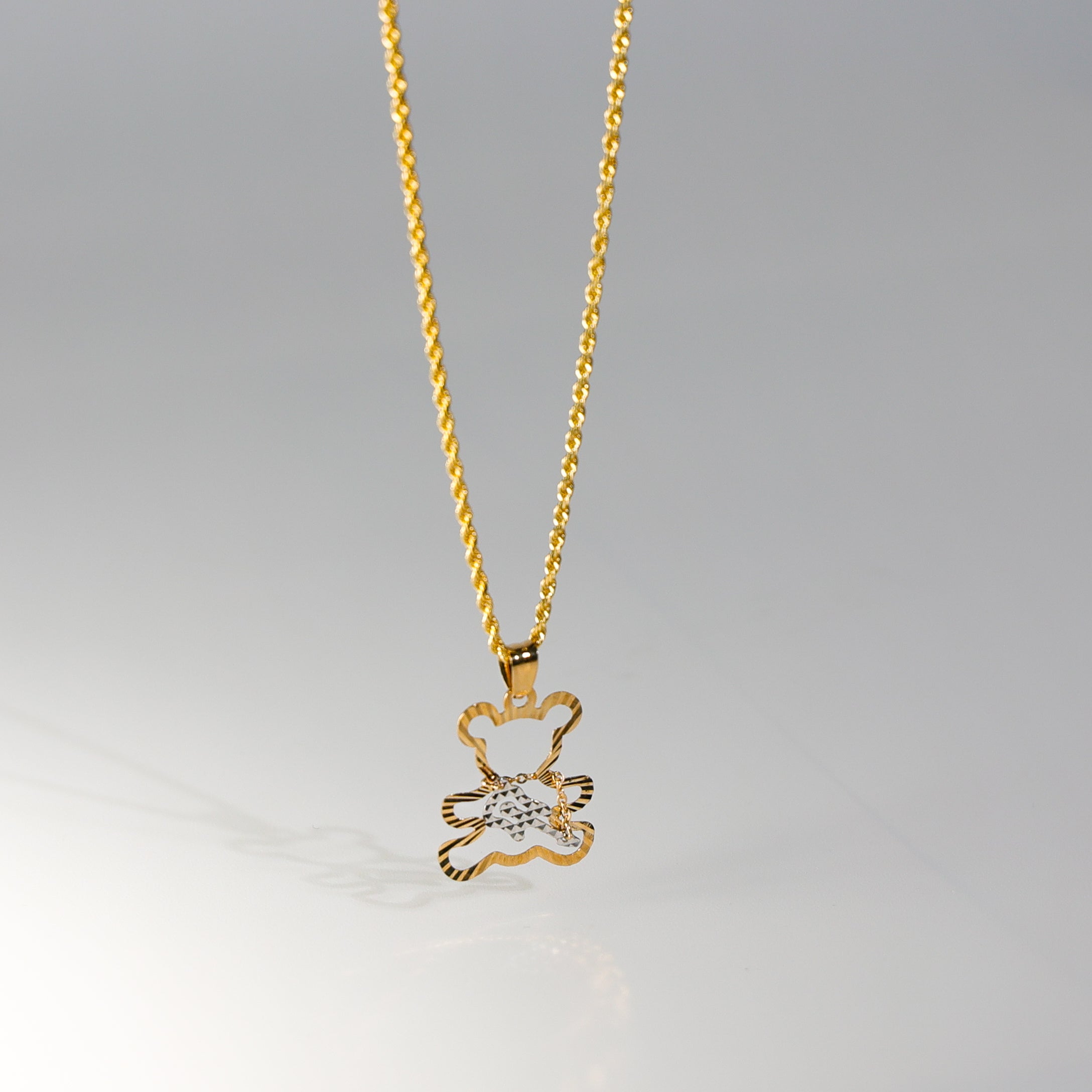 Gold Teddy Bear with Guitar Pendant Model-797 - Charlie & Co. Jewelry