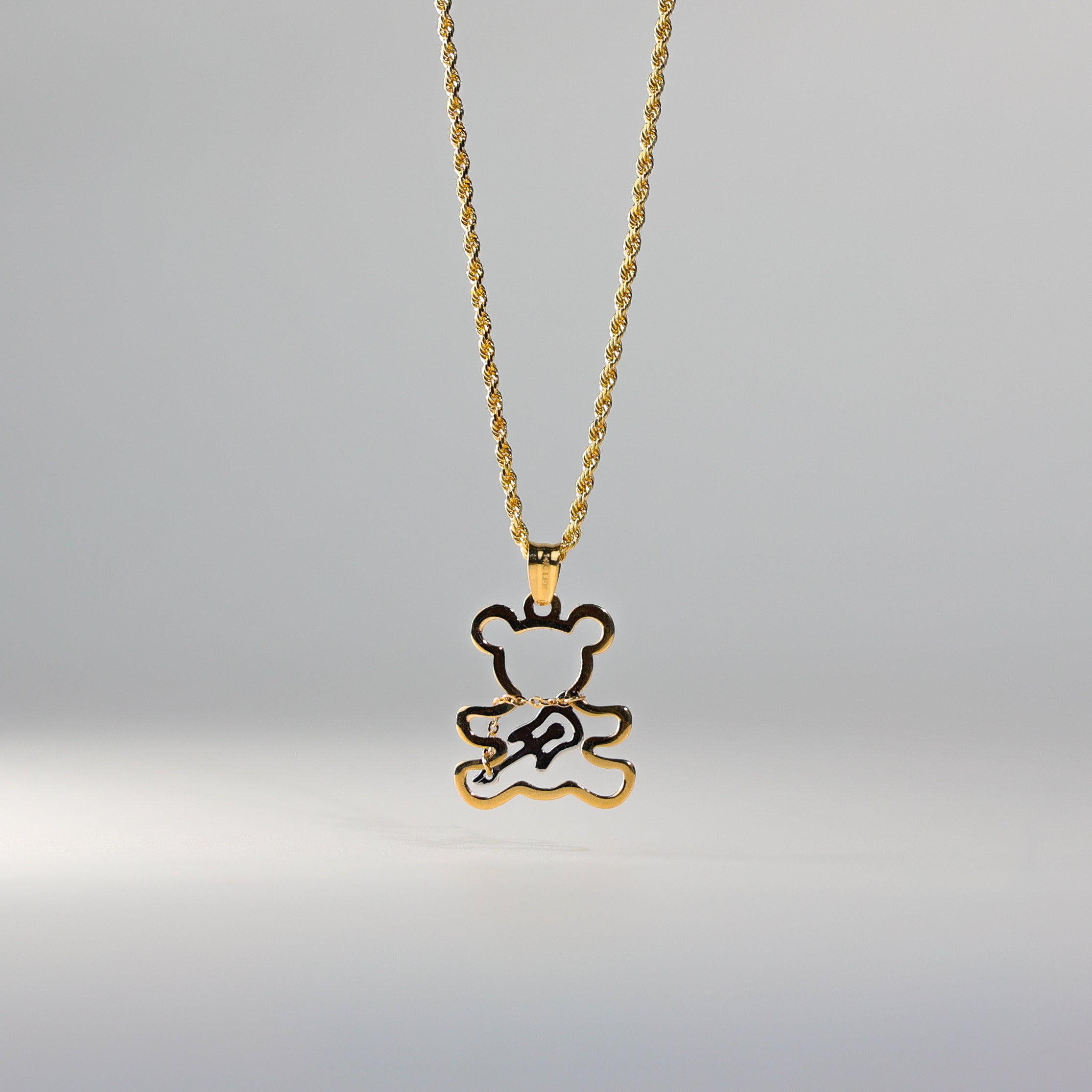 Gold Teddy Bear with Guitar Pendant Model-797 - Charlie & Co. Jewelry