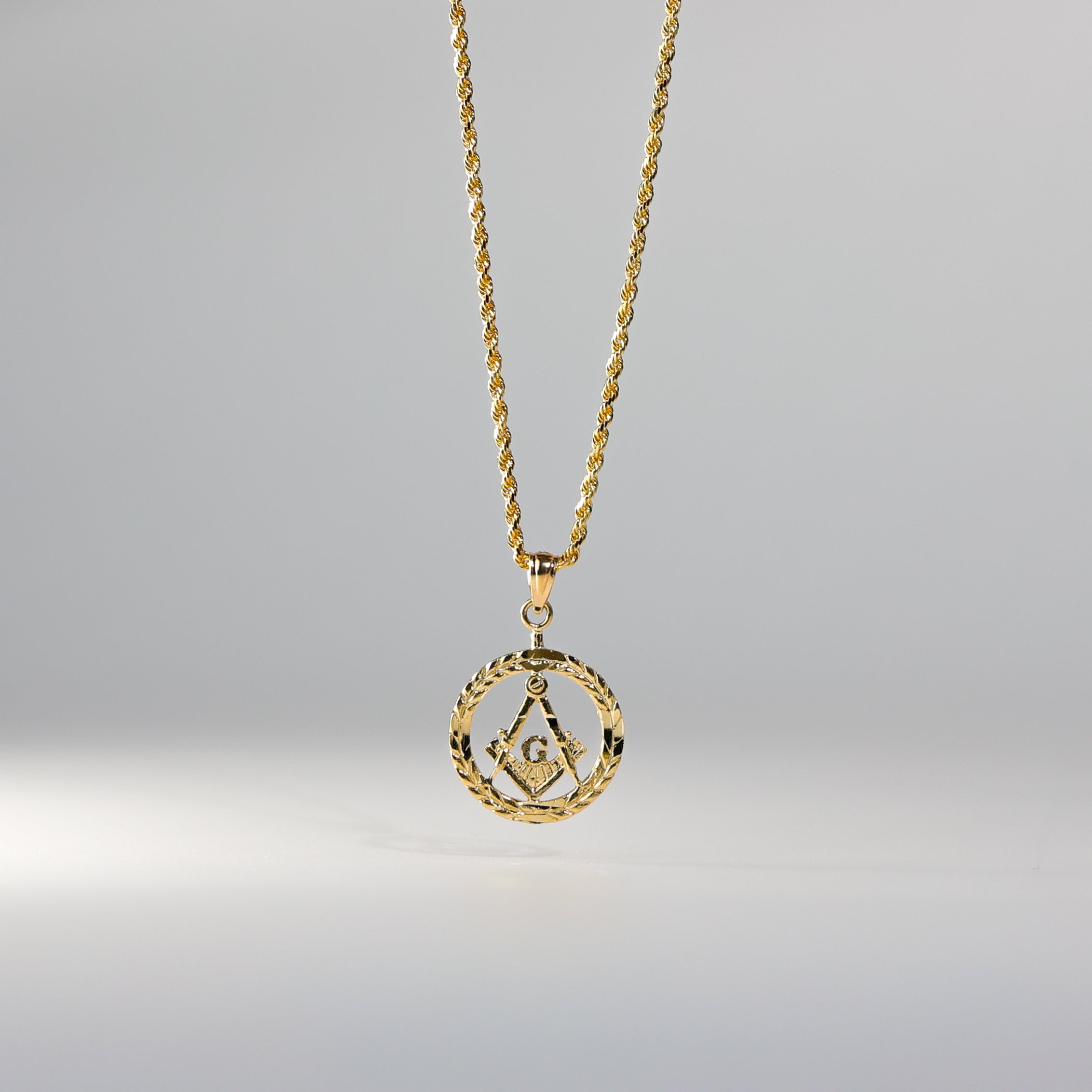 Gold Freemason Masonic Pendant Model-1963 - Charlie & Co. Jewelry