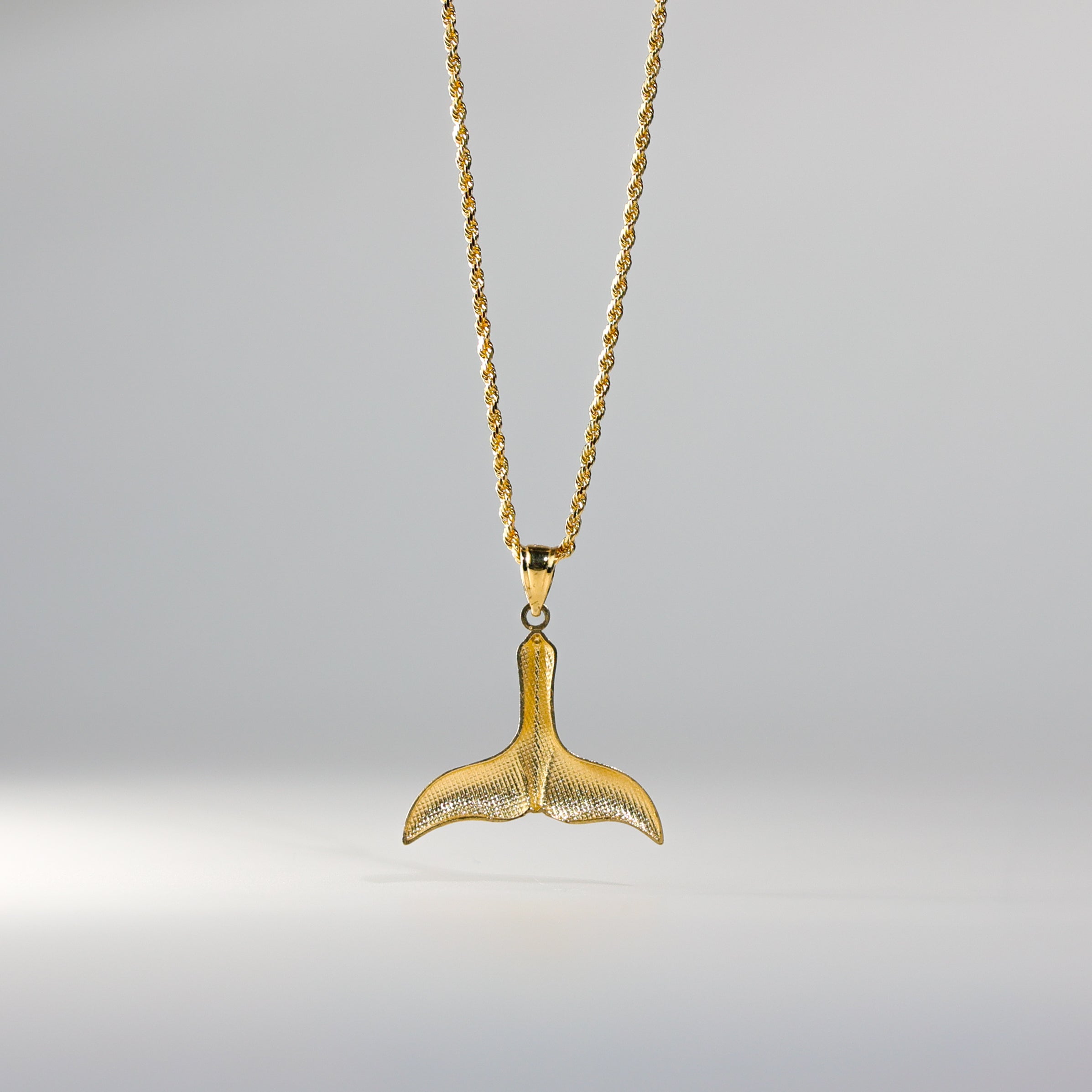 Gold Tail of Dolphin Pendant Model-1690 - Charlie & Co. Jewelry