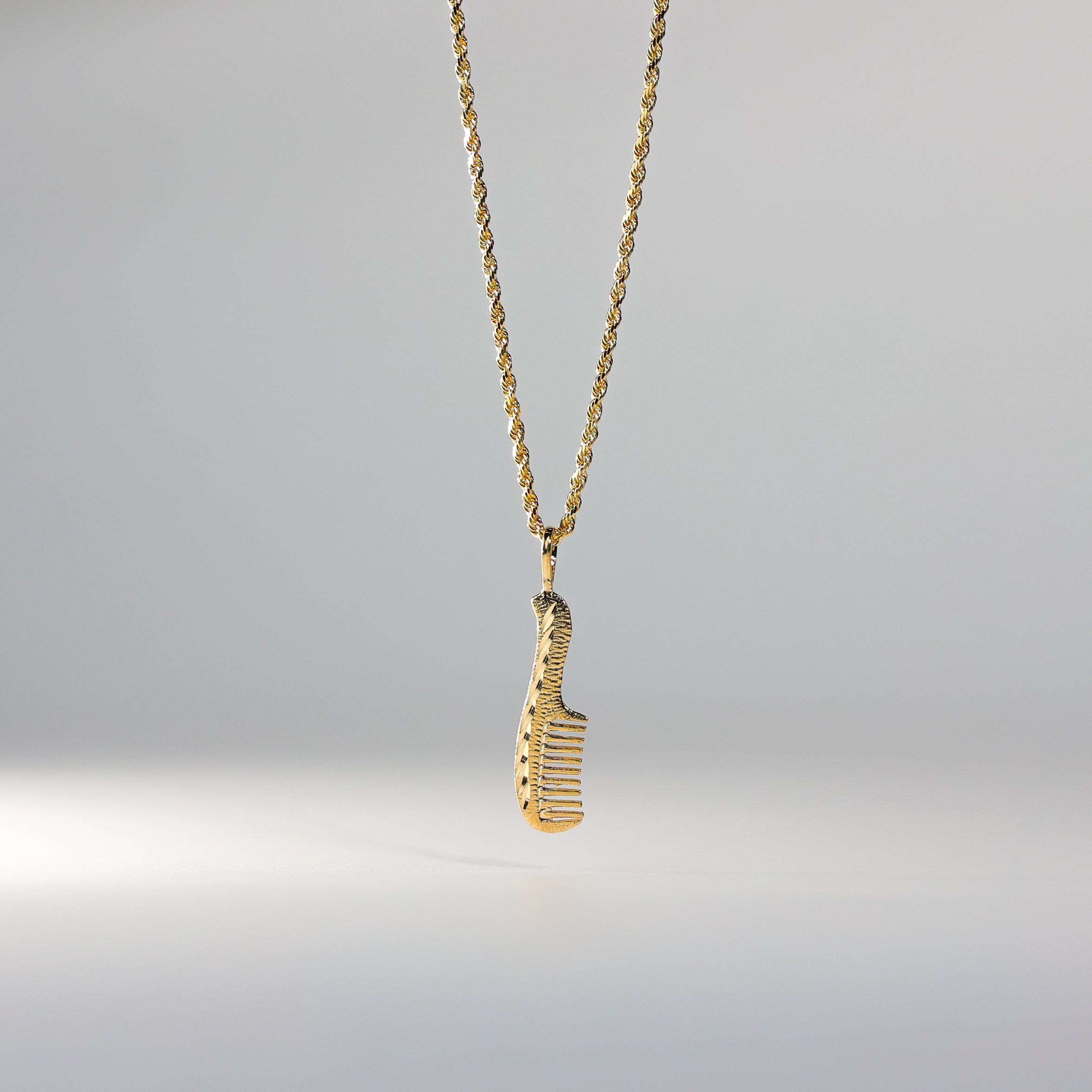 Gold Tiny Comb Pendant Model-1992 - Charlie & Co. Jewelry