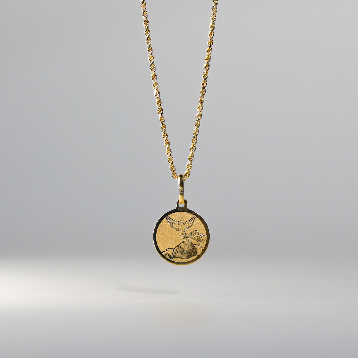 Gold Religious Baptism Pendant Model-1282 - Charlie & Co. Jewelry