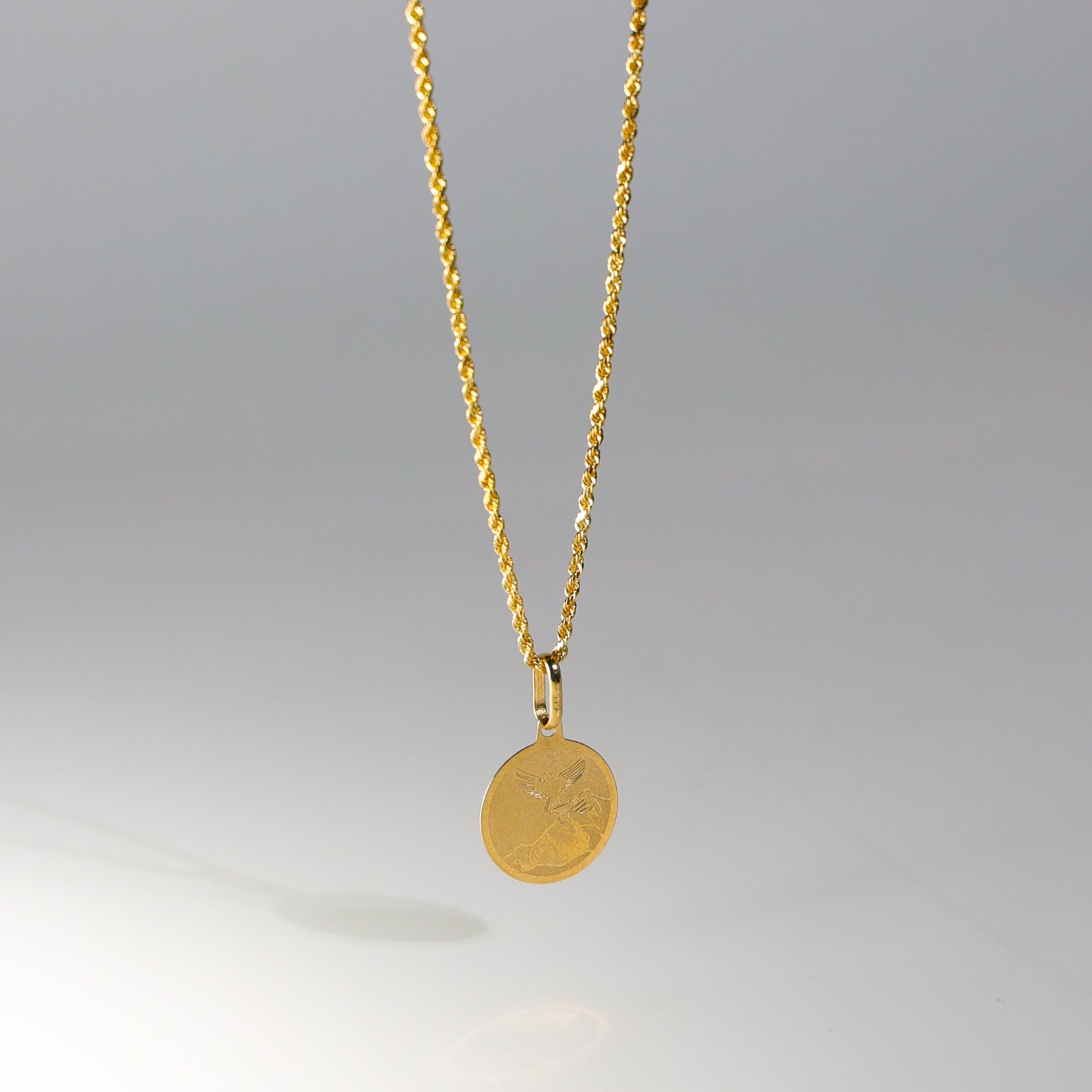 Gold Religious Baptism Pendant Model-1282 - Charlie & Co. Jewelry