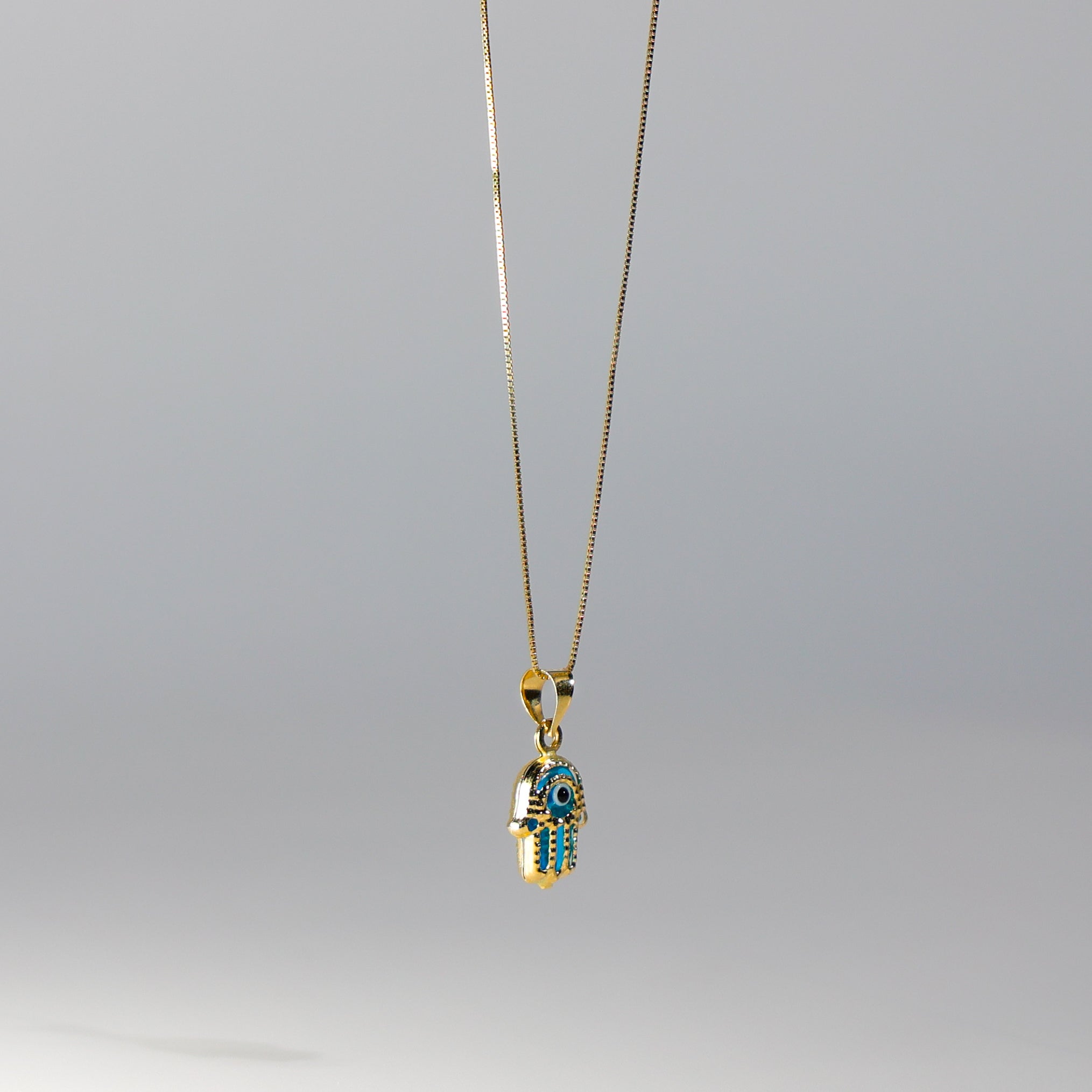 Gold Evil Eye Hamsa Pendant Model-1718 - Charlie & Co. Jewelry