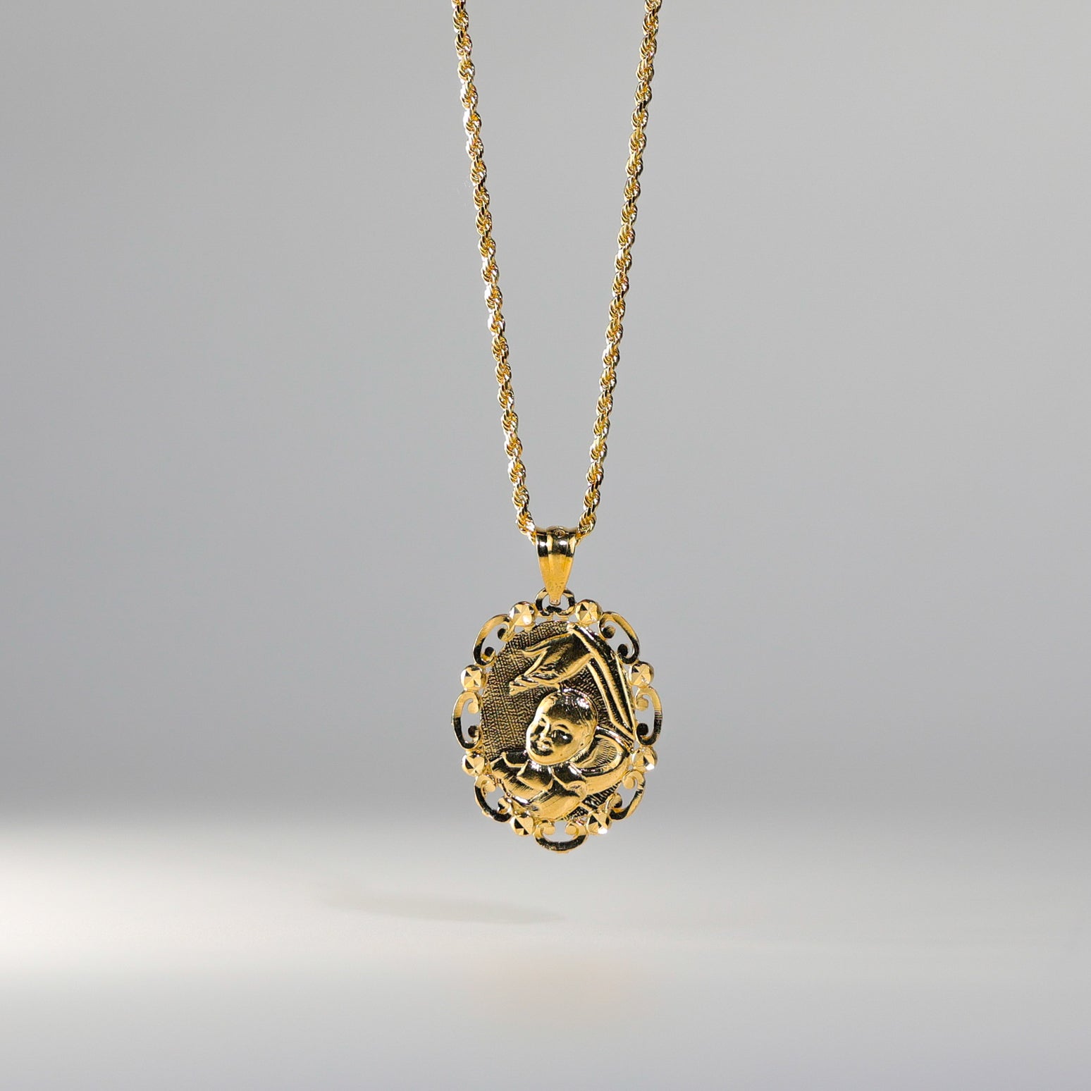 Gold Baptism Communion Pendant Model-1444 - Charlie & Co. Jewelry