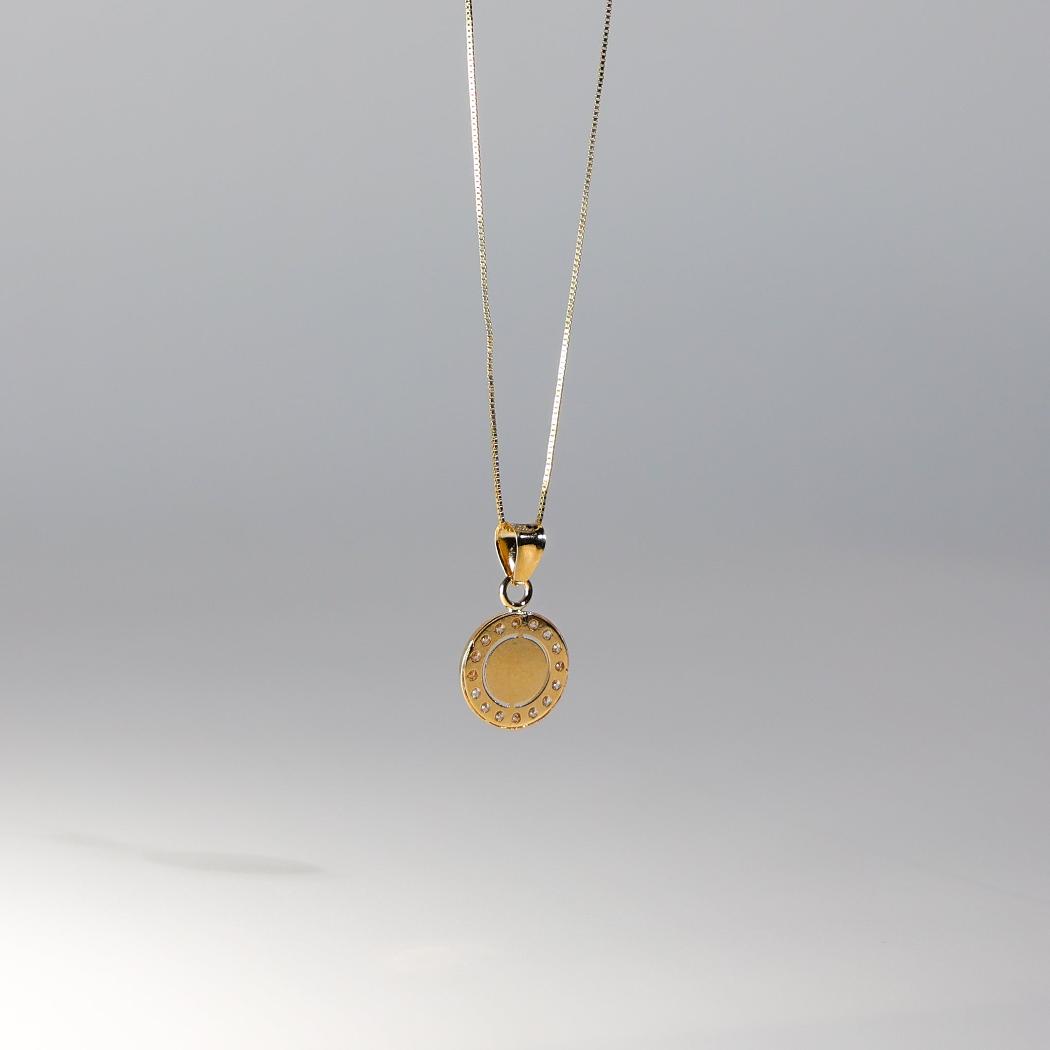 Circle With Eye and CZ Stones - Hamsa Pendant - Charlie & Co. Jewelry