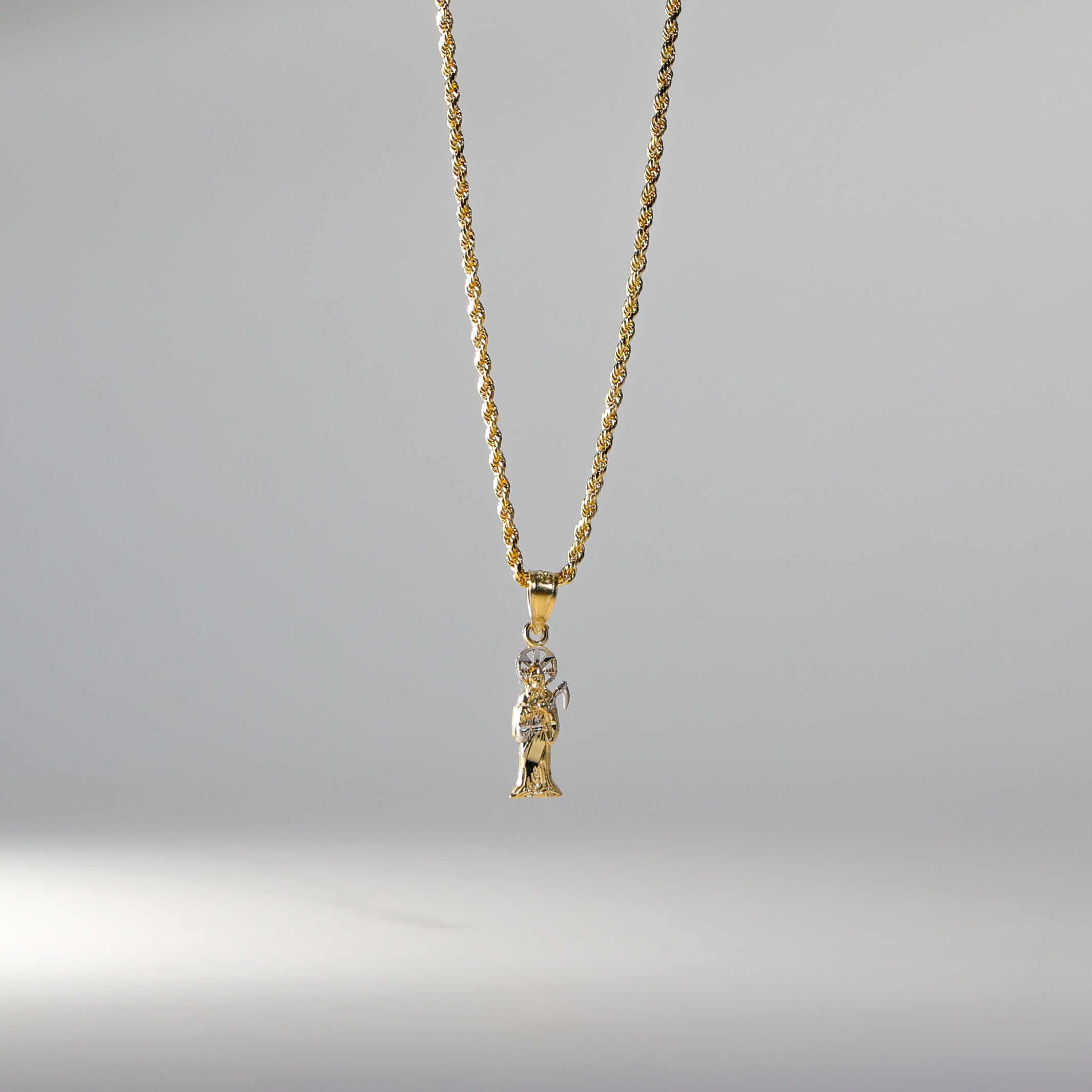 Gold Santa Muerte Devil Pendant Model-99 - Charlie & Co. Jewelry