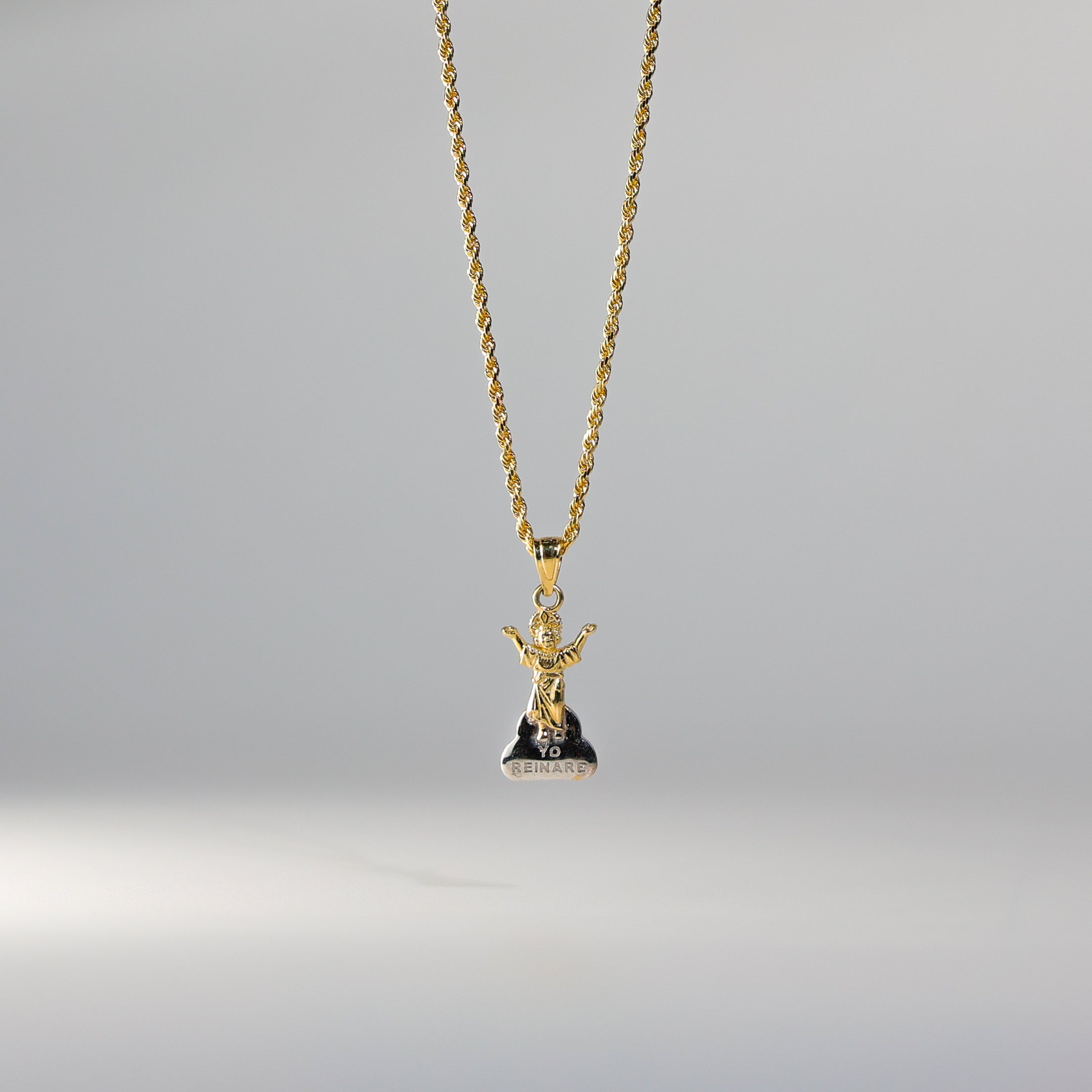 Gold Two Colors Praying Jesus Religious Pendant Model-90 - Charlie & Co. Jewelry