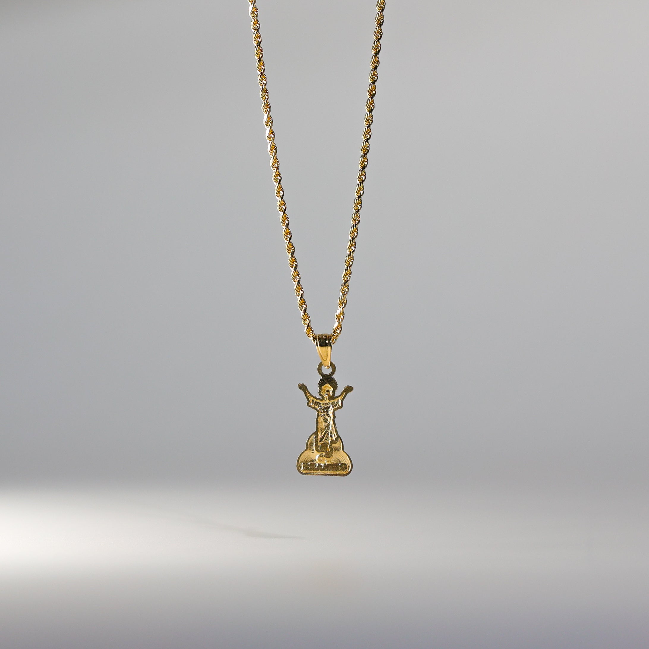 Gold Two Colors Praying Jesus Religious Pendant Model-90 - Charlie & Co. Jewelry