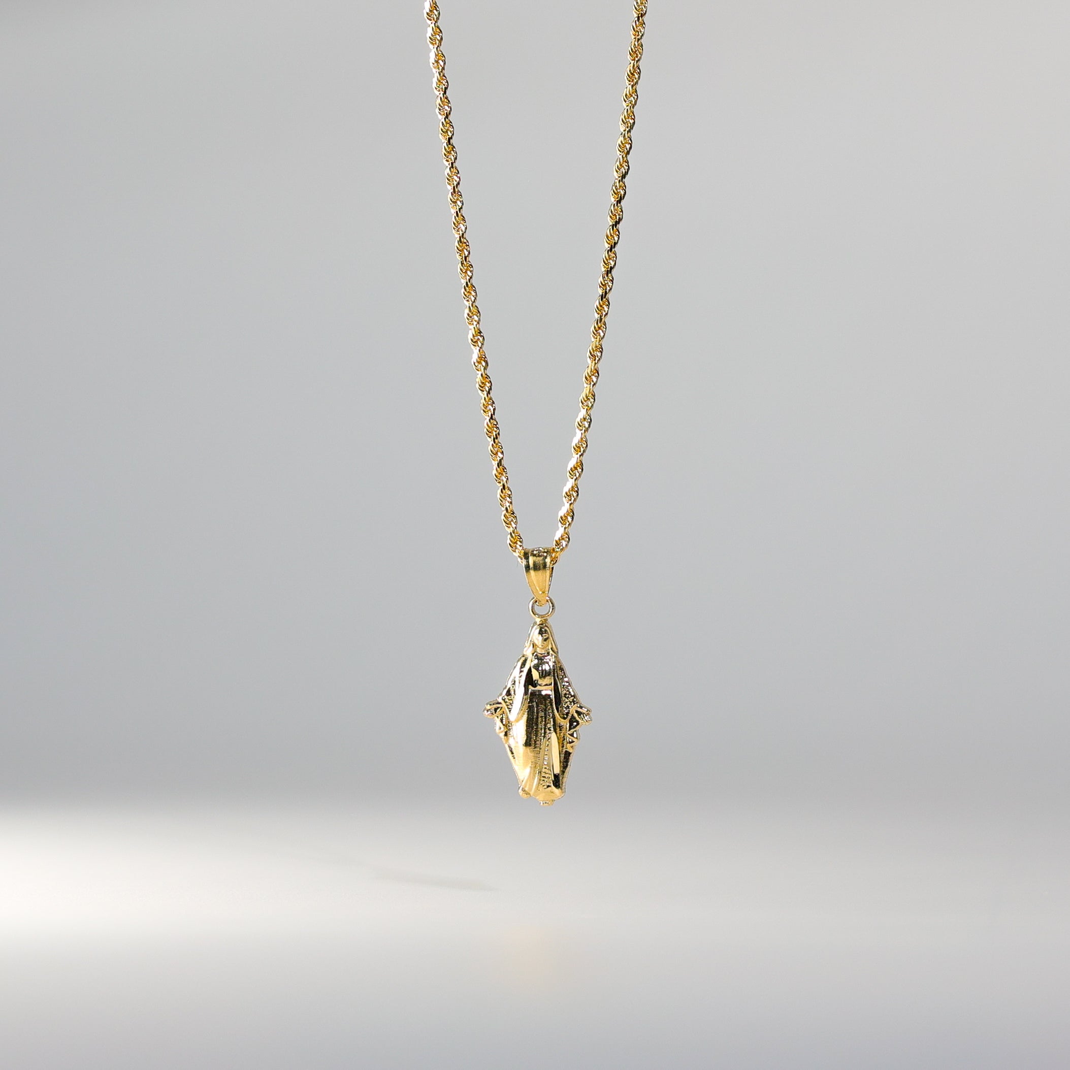 Gold Religious Milagrosa Pendant Model-1487 - Charlie & Co. Jewelry