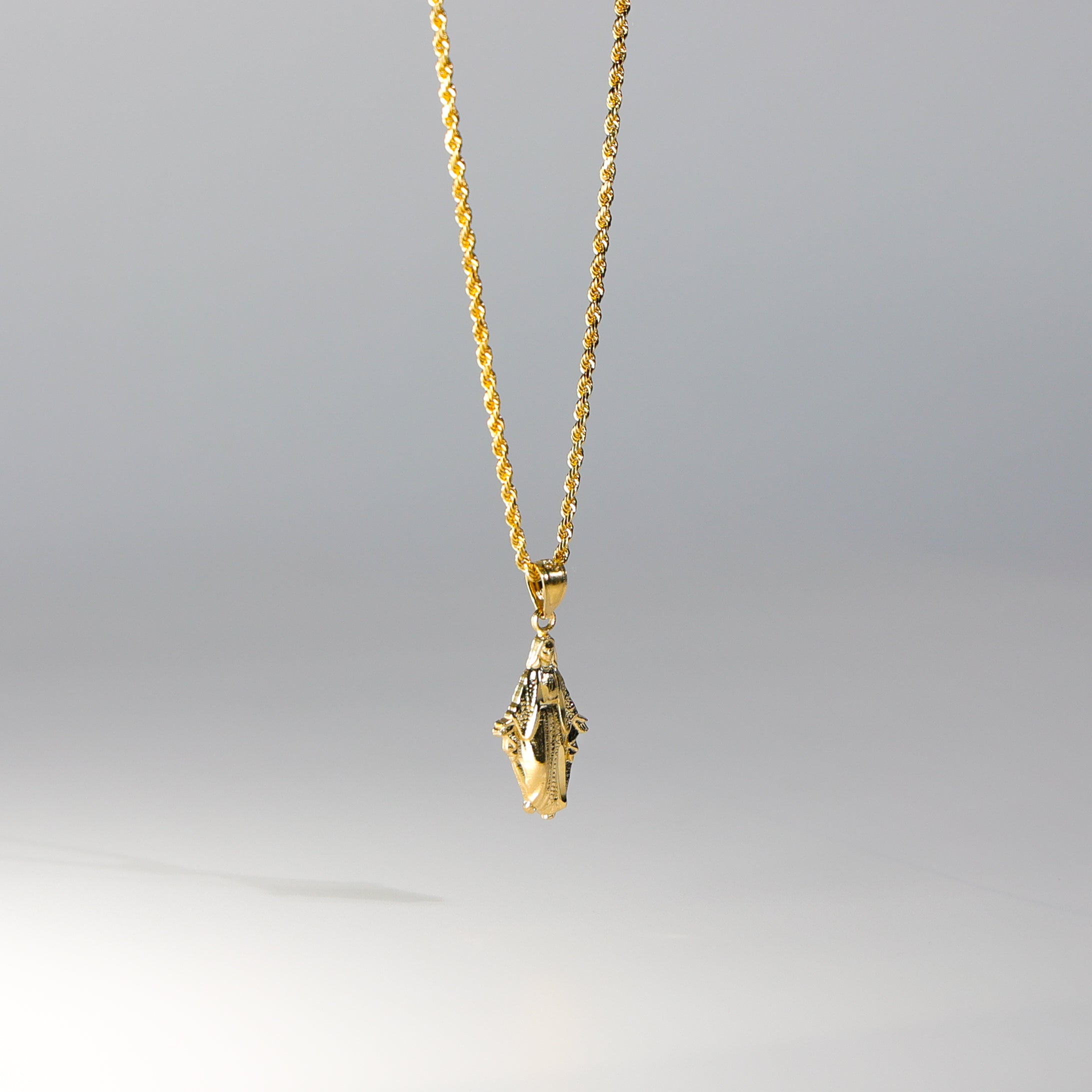 Gold Religious Milagrosa Pendant Model-1487 - Charlie & Co. Jewelry