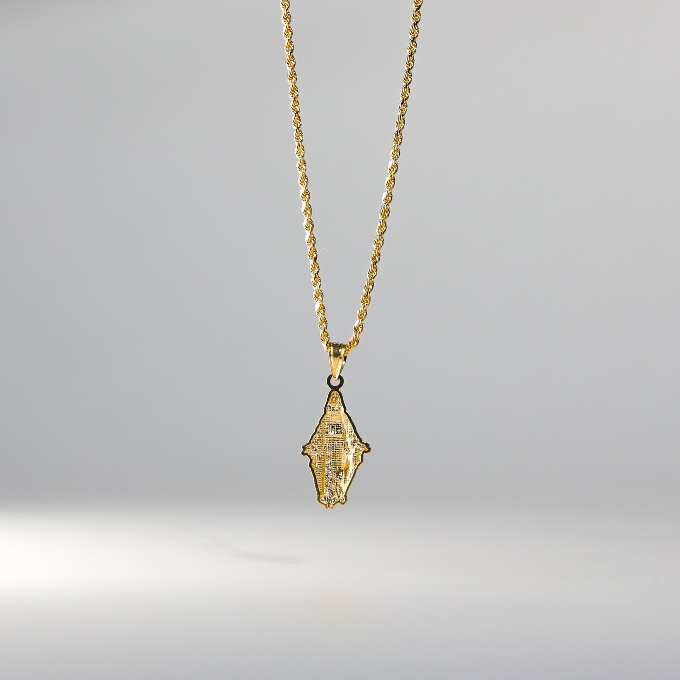 Gold Religious Milagrosa Pendant Model-1487 - Charlie & Co. Jewelry
