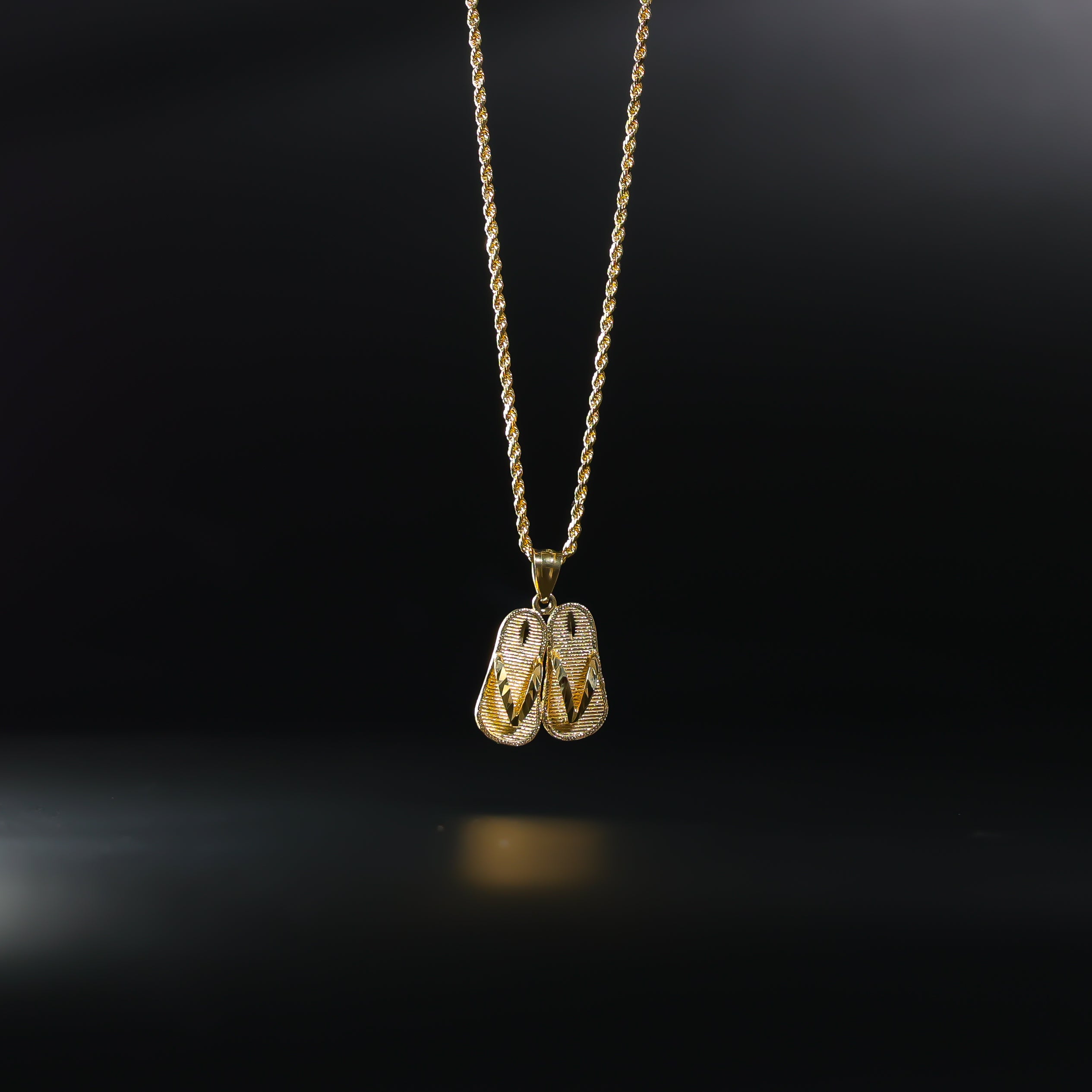 Gold Sandal Pendant Model-1699 - Charlie & Co. Jewelry