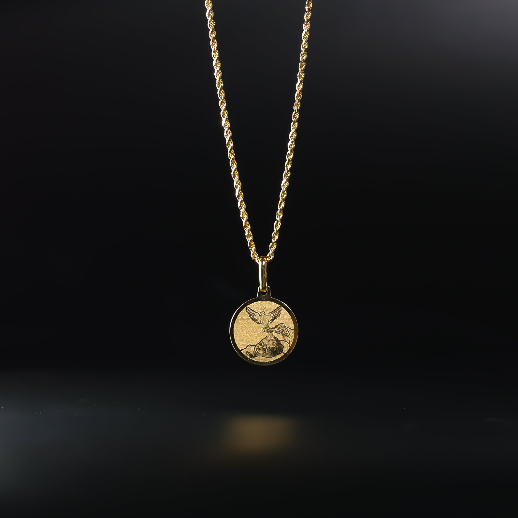 Gold Religious Baptism Pendant Model-1282 - Charlie & Co. Jewelry