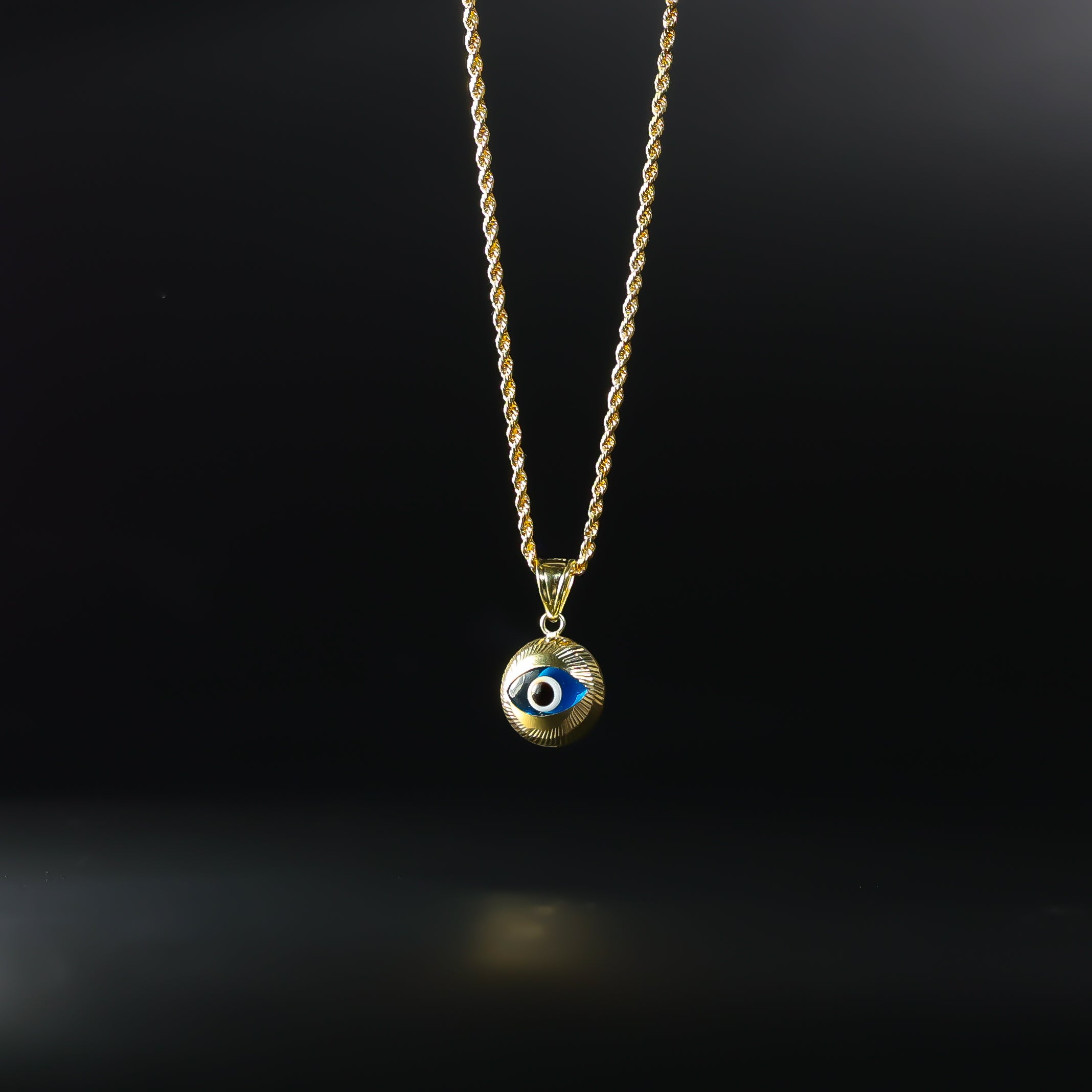 Fluted With Eye - Hamsa Pendant - Charlie & Co. Jewelry