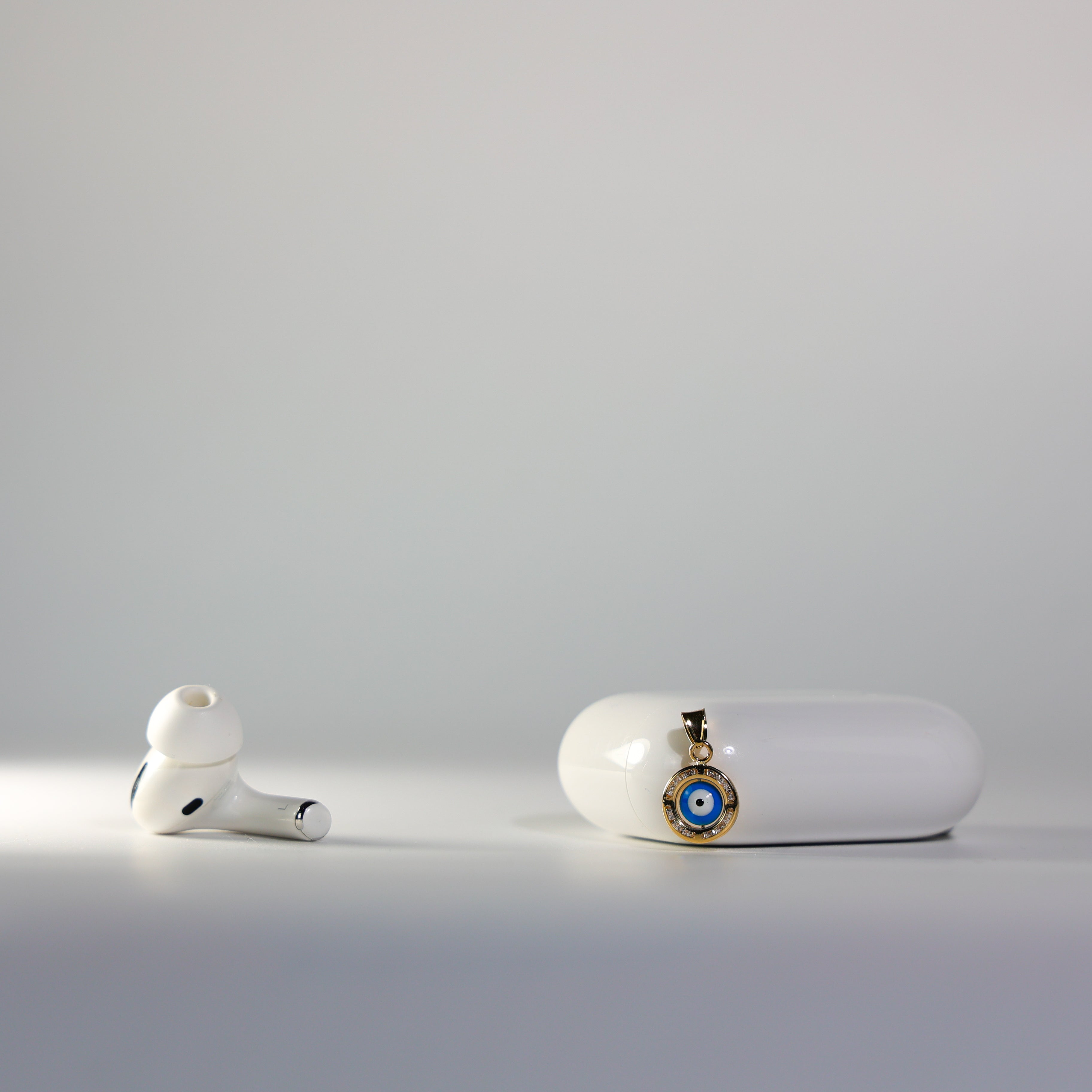 Circle With Eye and CZ Stones - Hamsa Pendant - Charlie & Co. Jewelry