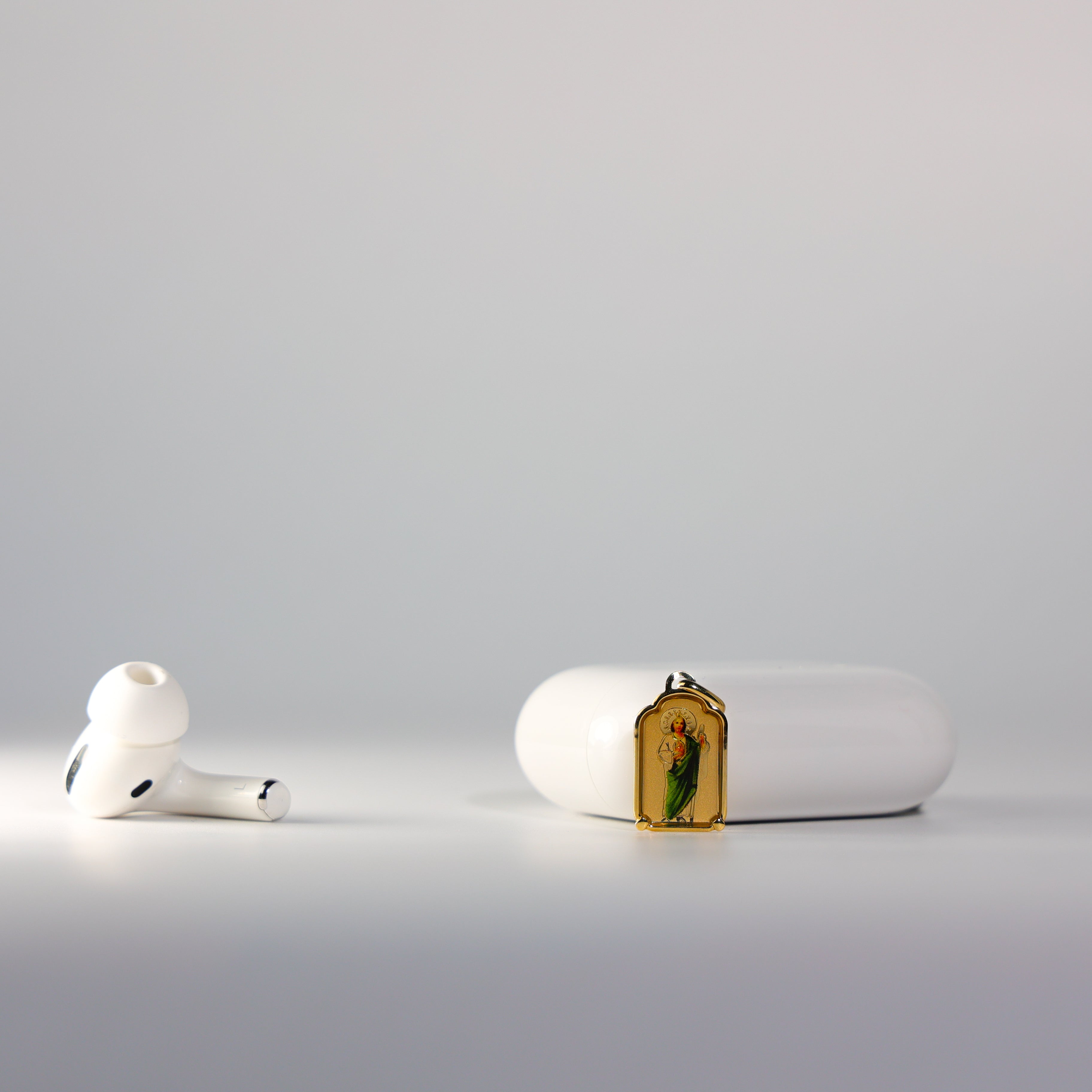 Gold St. Jude Enamel Plate Pendant Model-0168 - Charlie & Co. Jewelry