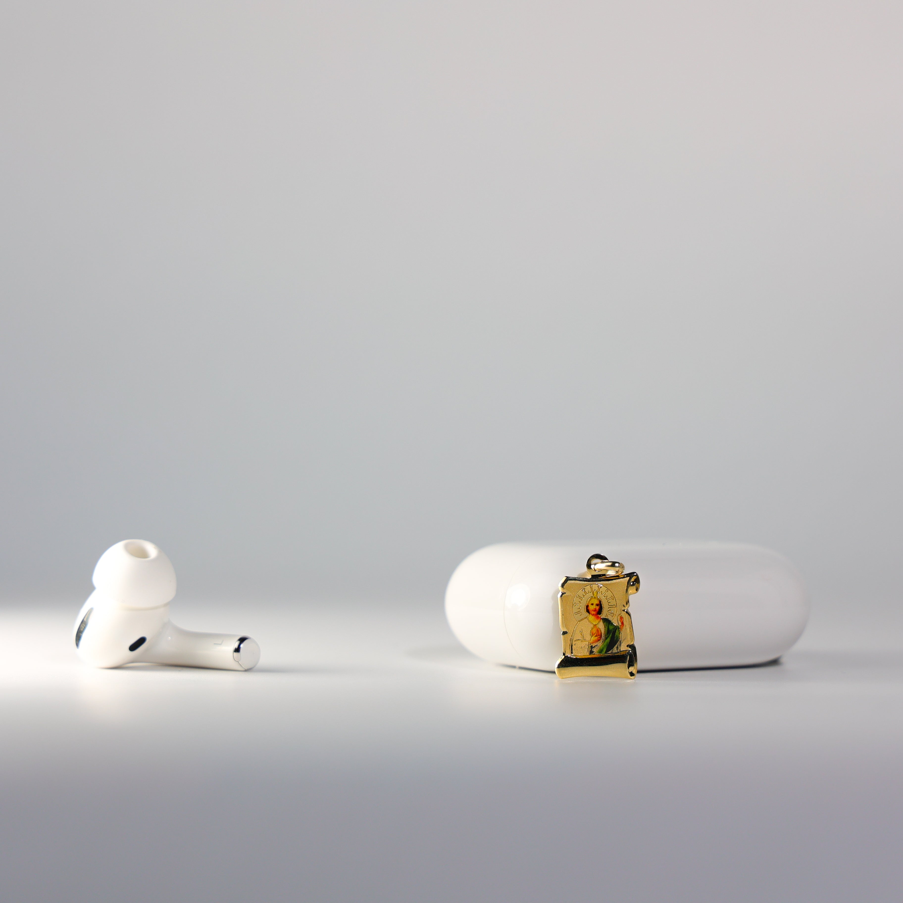 Gold St. Jude Enamel Plate Pendant Model-0169 - Charlie & Co. Jewelry