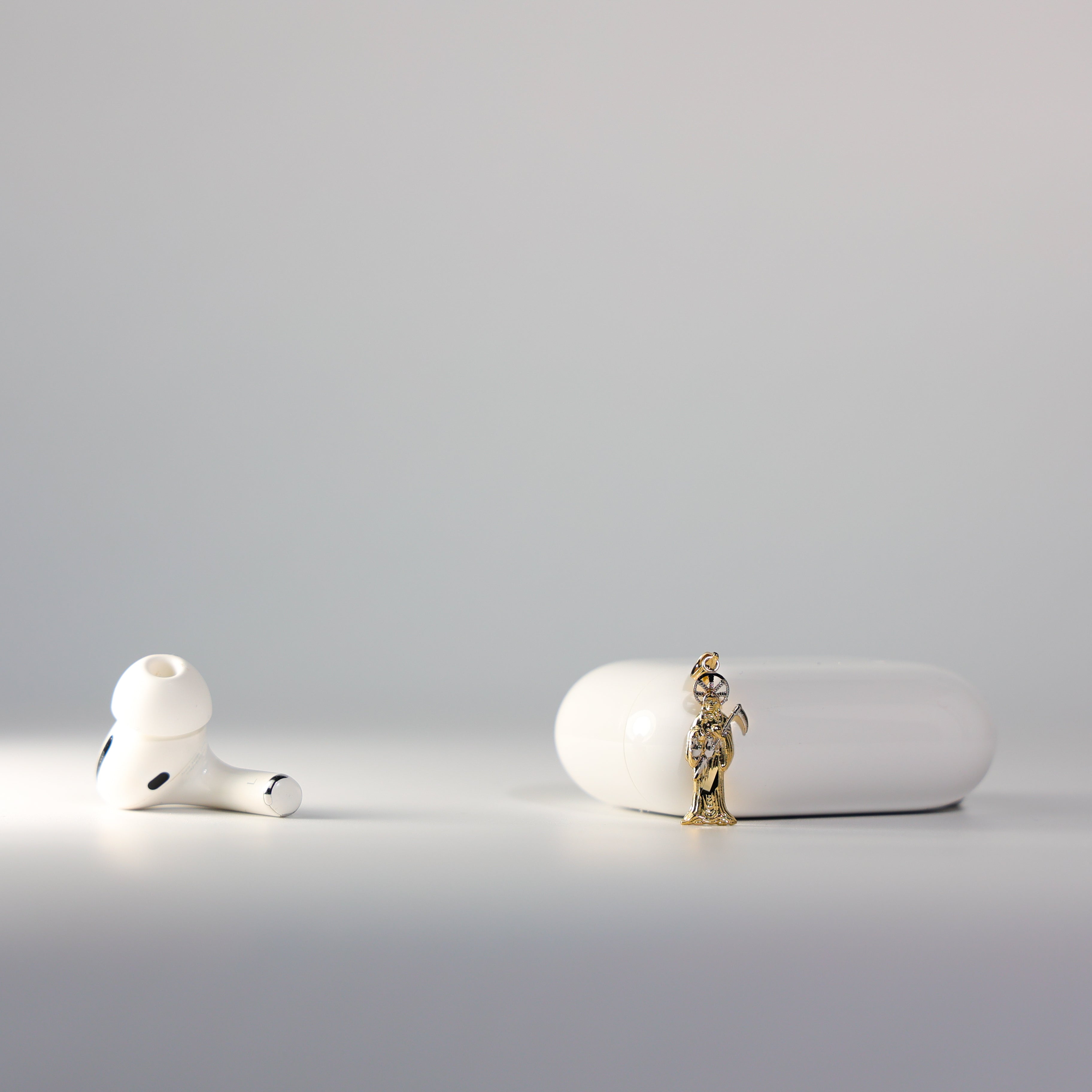 Gold 2 Colors Santa Muerte/Devil Pendant Model-98 - Charlie & Co. Jewelry