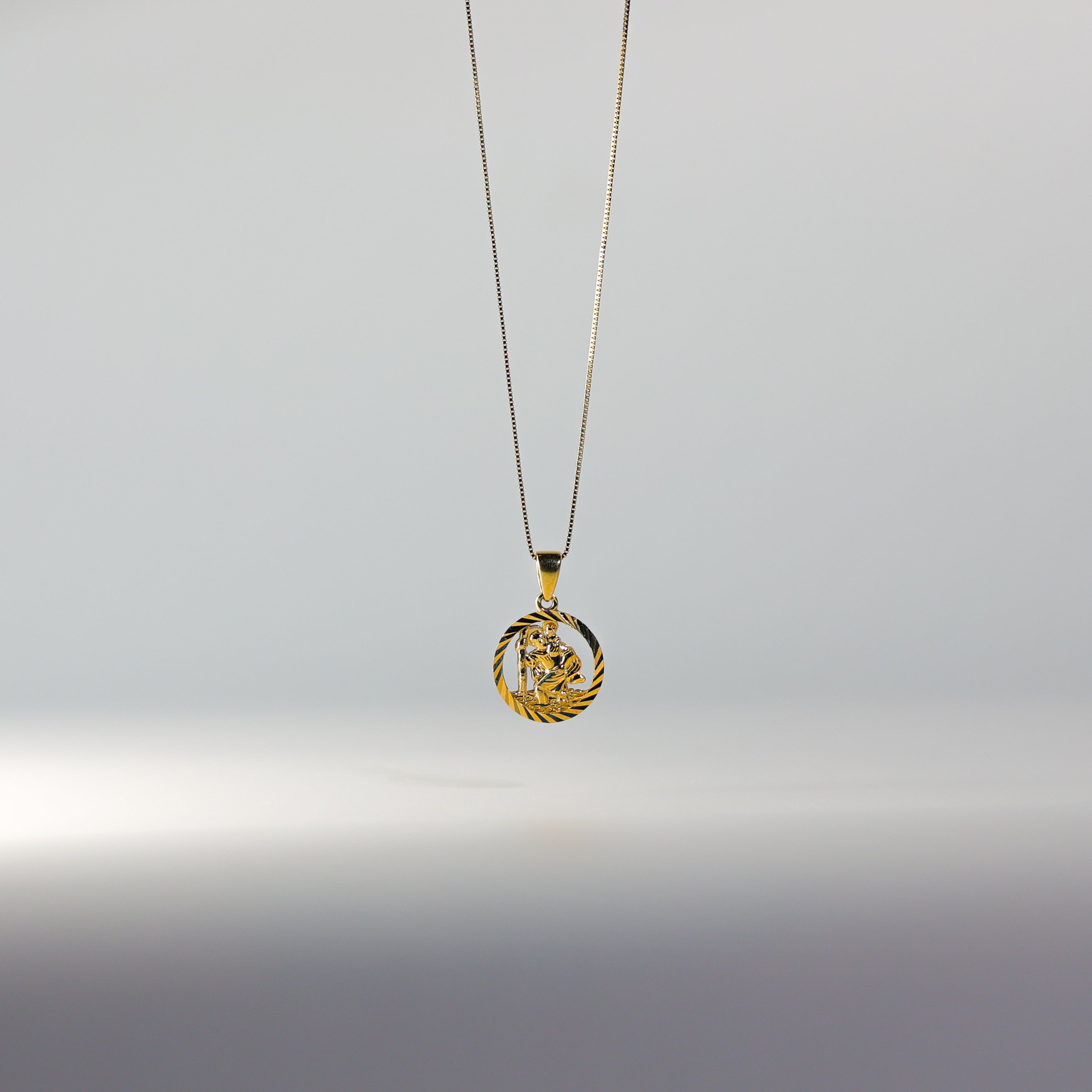 Gold St. Christopher Religious Pendant Model-PT2269 - Charlie & Co. Jewelry