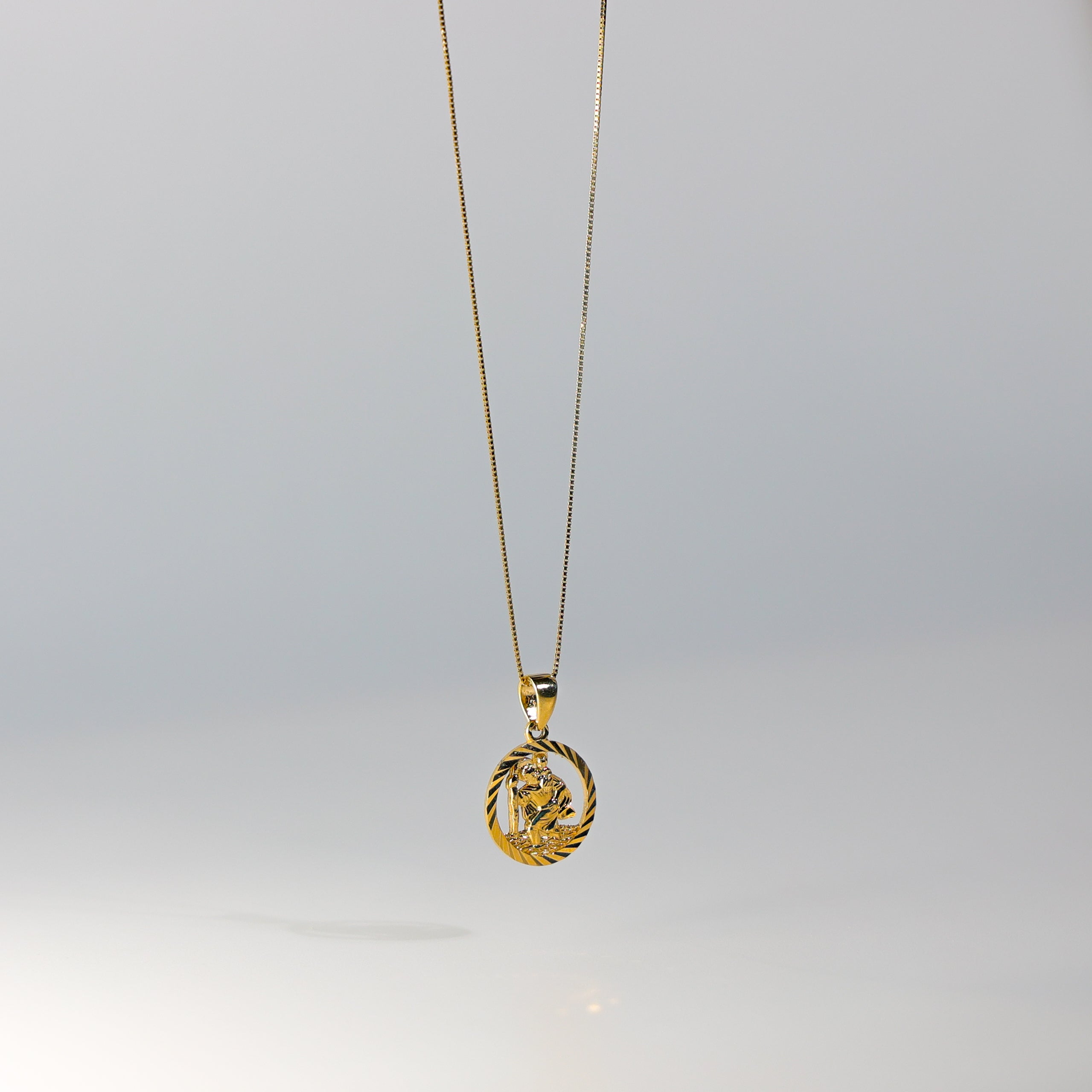 Gold St. Christopher Religious Pendant Model-PT2269 - Charlie & Co. Jewelry