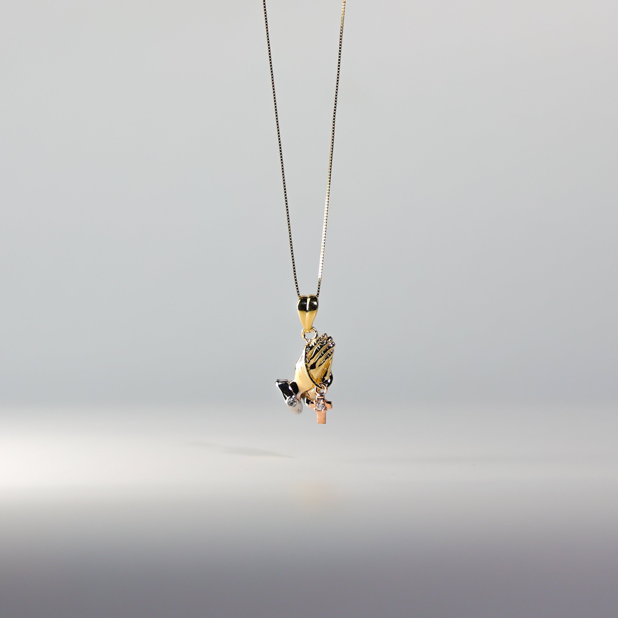 Gold Praying Hand Pendant Model-PT1481 - Charlie & Co. Jewelry
