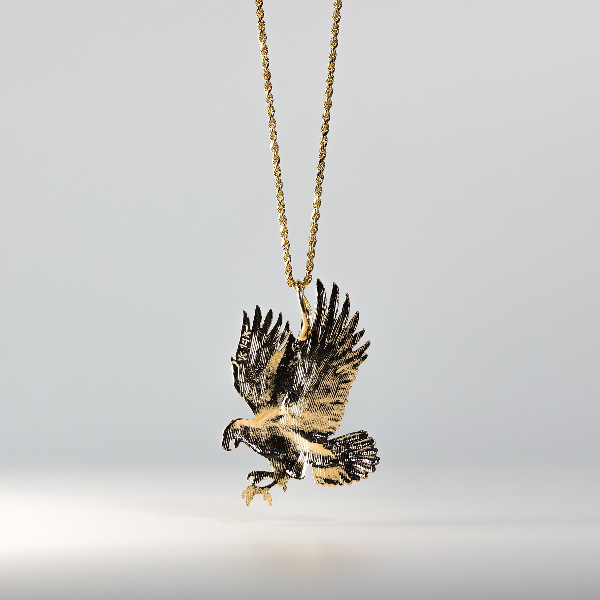 14k Gold Flying Eagle Pendant Model-PT1592 - Charlie & Co. Jewelry