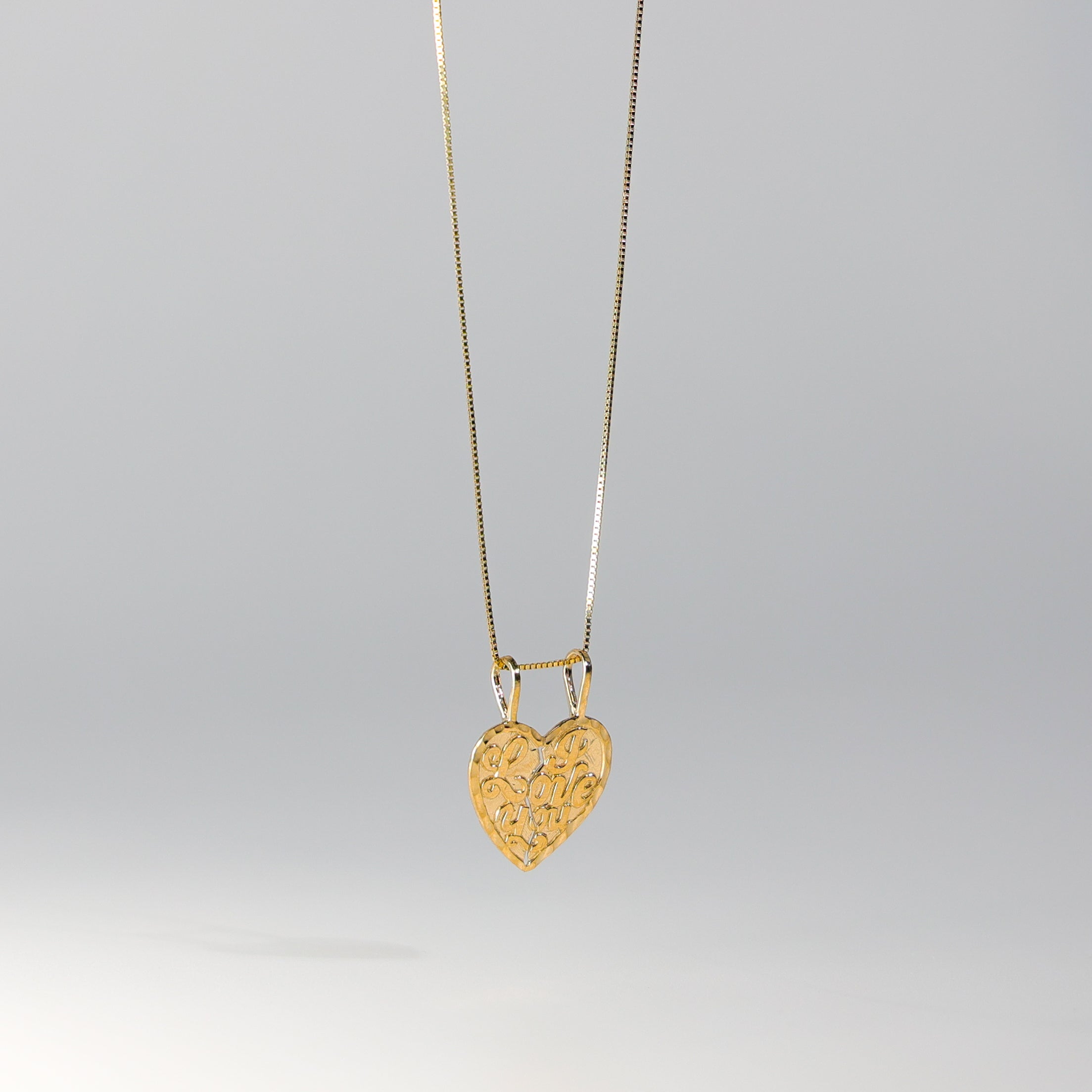 Gold Breakable Heart "I Love You" Couple Pendant Model-PT1823 - Charlie & Co. Jewelry