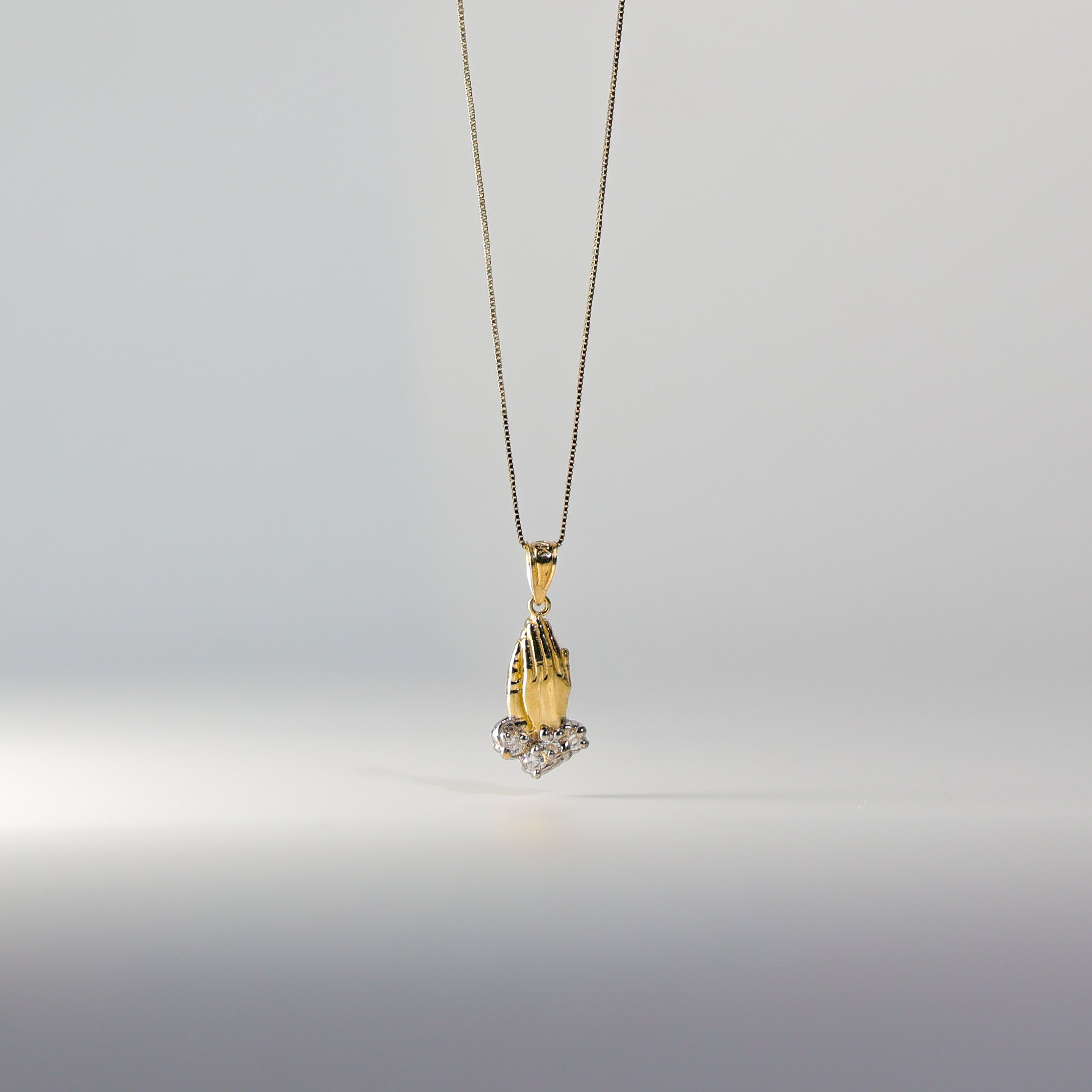 Gold Praying Hand Pendant Model-0088 - Charlie & Co. Jewelry