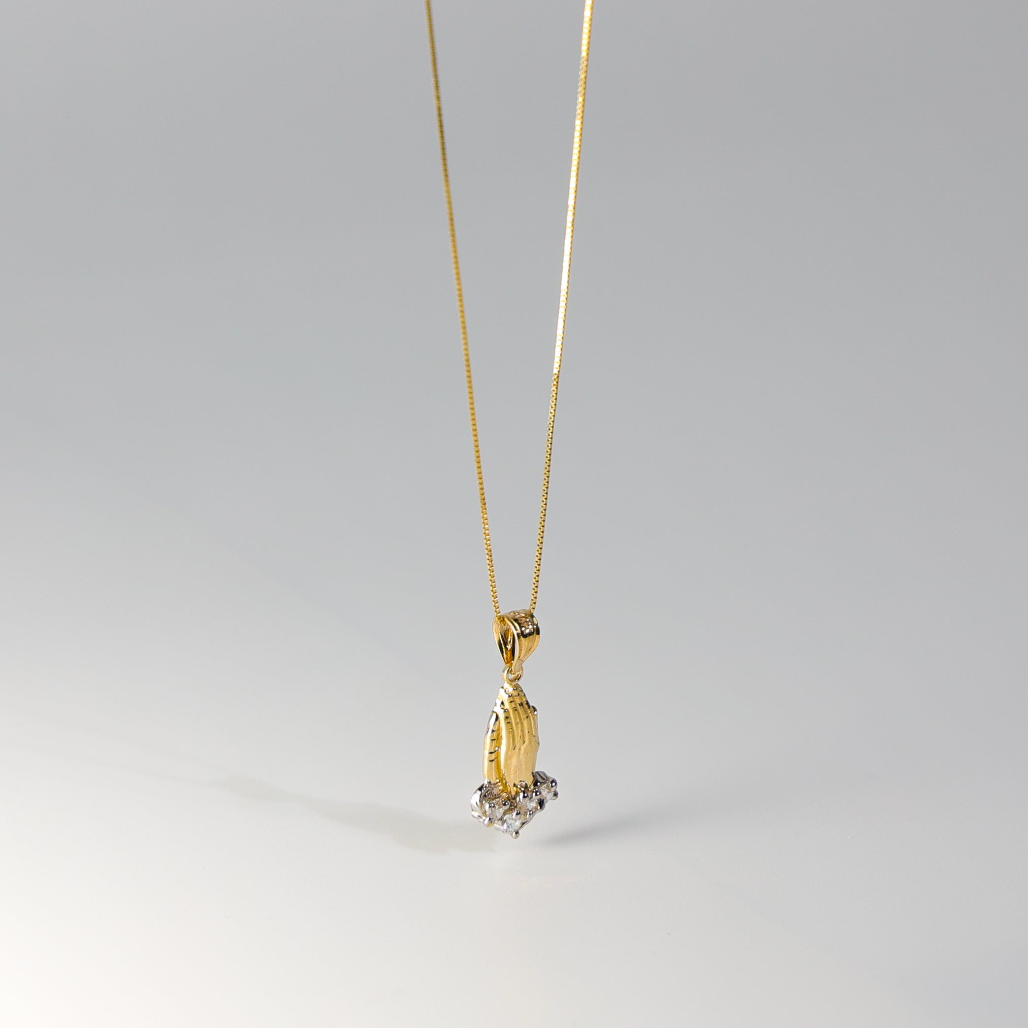 Gold Praying Hand Pendant Model-0088 - Charlie & Co. Jewelry