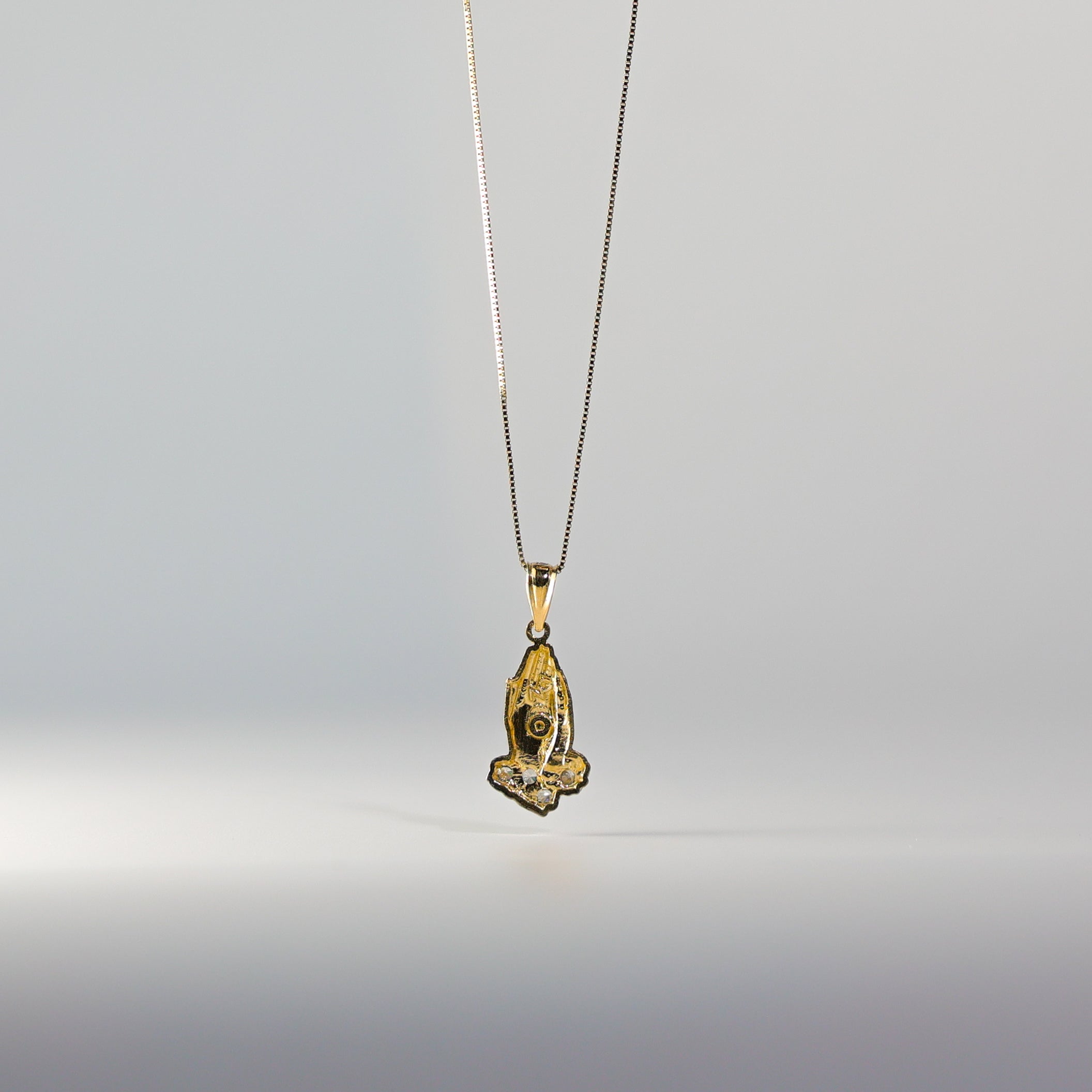 Gold Praying Hand Pendant Model-0088 - Charlie & Co. Jewelry