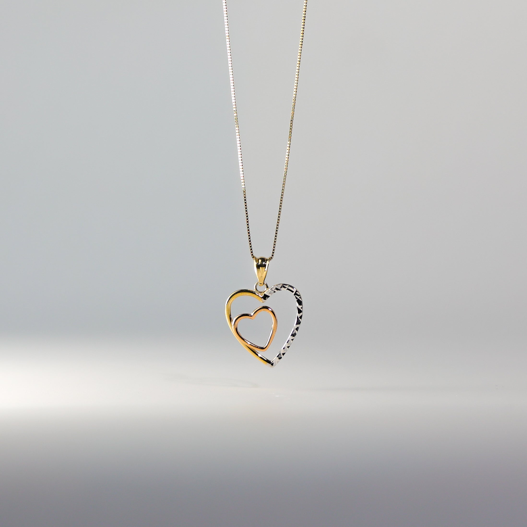 Gold Double Heart Pendant Model-PT2544 - Charlie & Co. Jewelry
