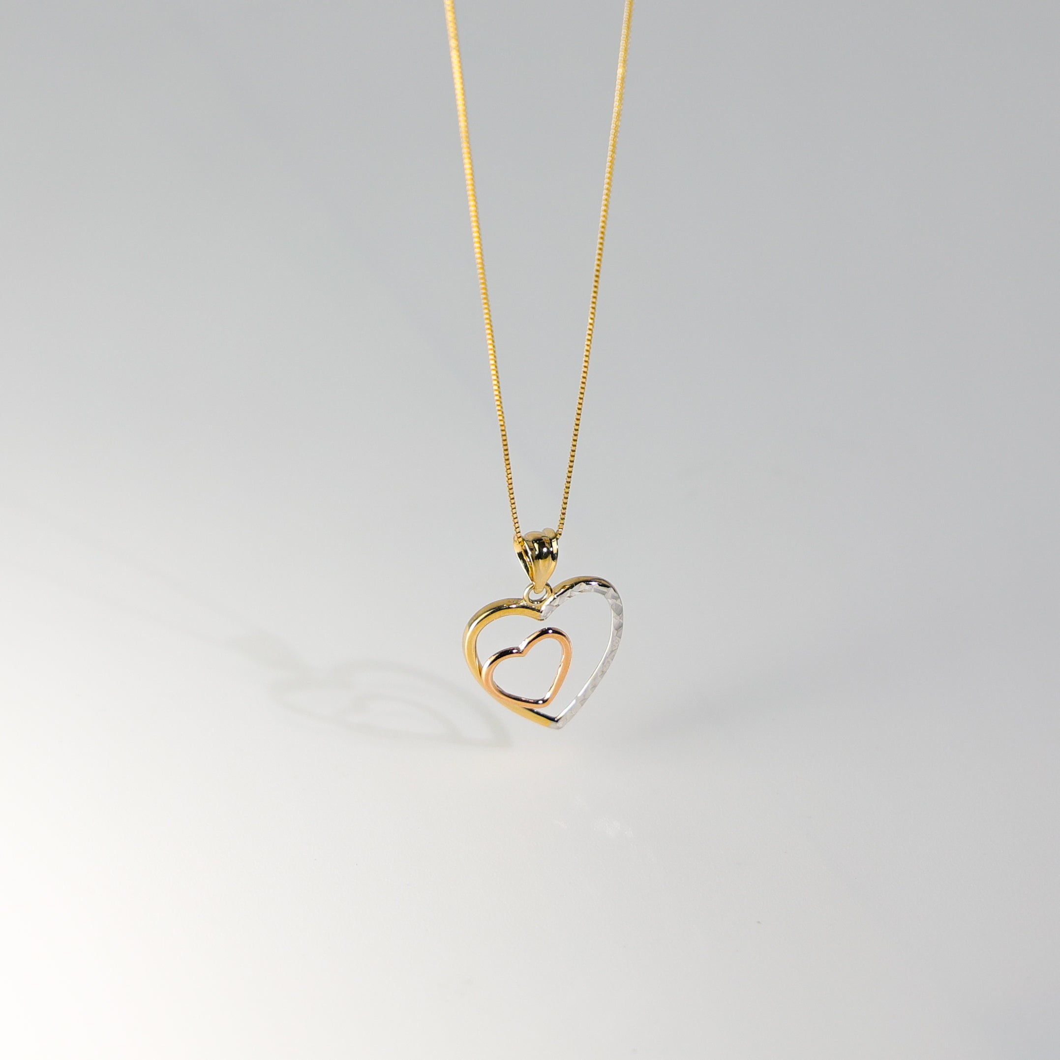 Gold Double Heart Pendant Model-PT2544 - Charlie & Co. Jewelry