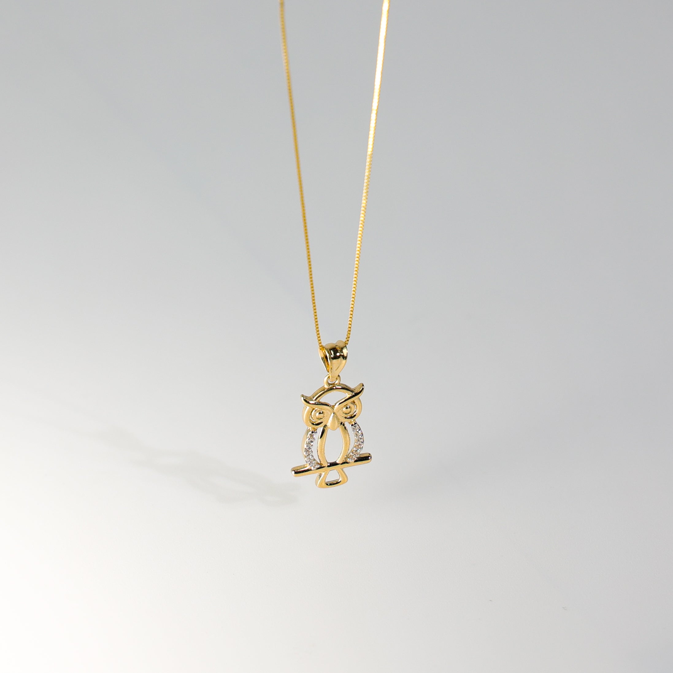 Gold Owl Pendant Model-2552 - Charlie & Co. Jewelry
