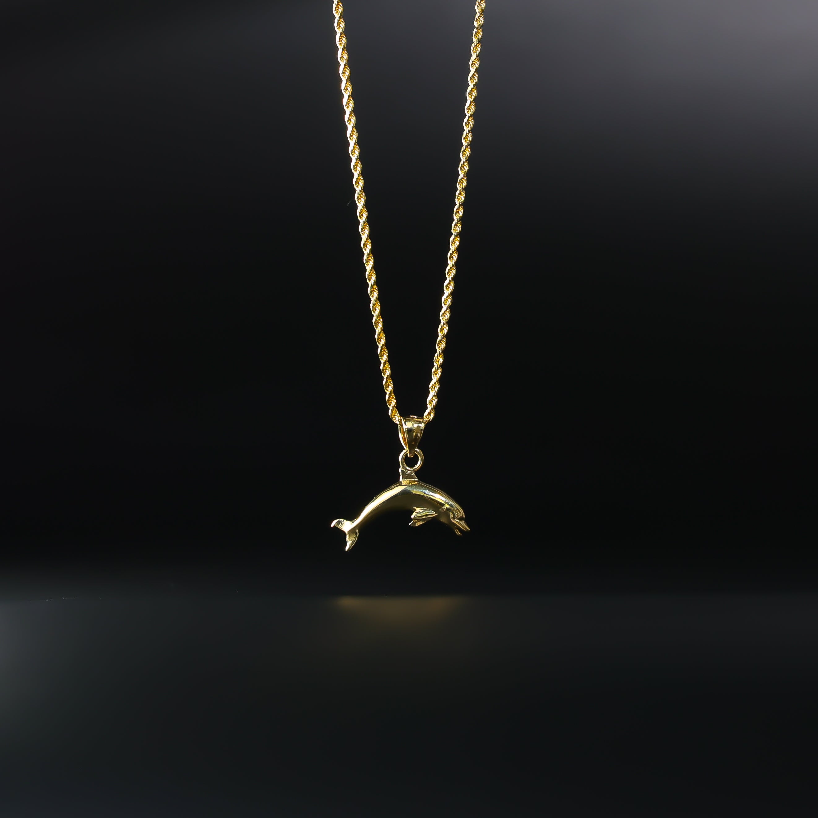 Gold Dolphin Pendant Model-1669 - Charlie & Co. Jewelry