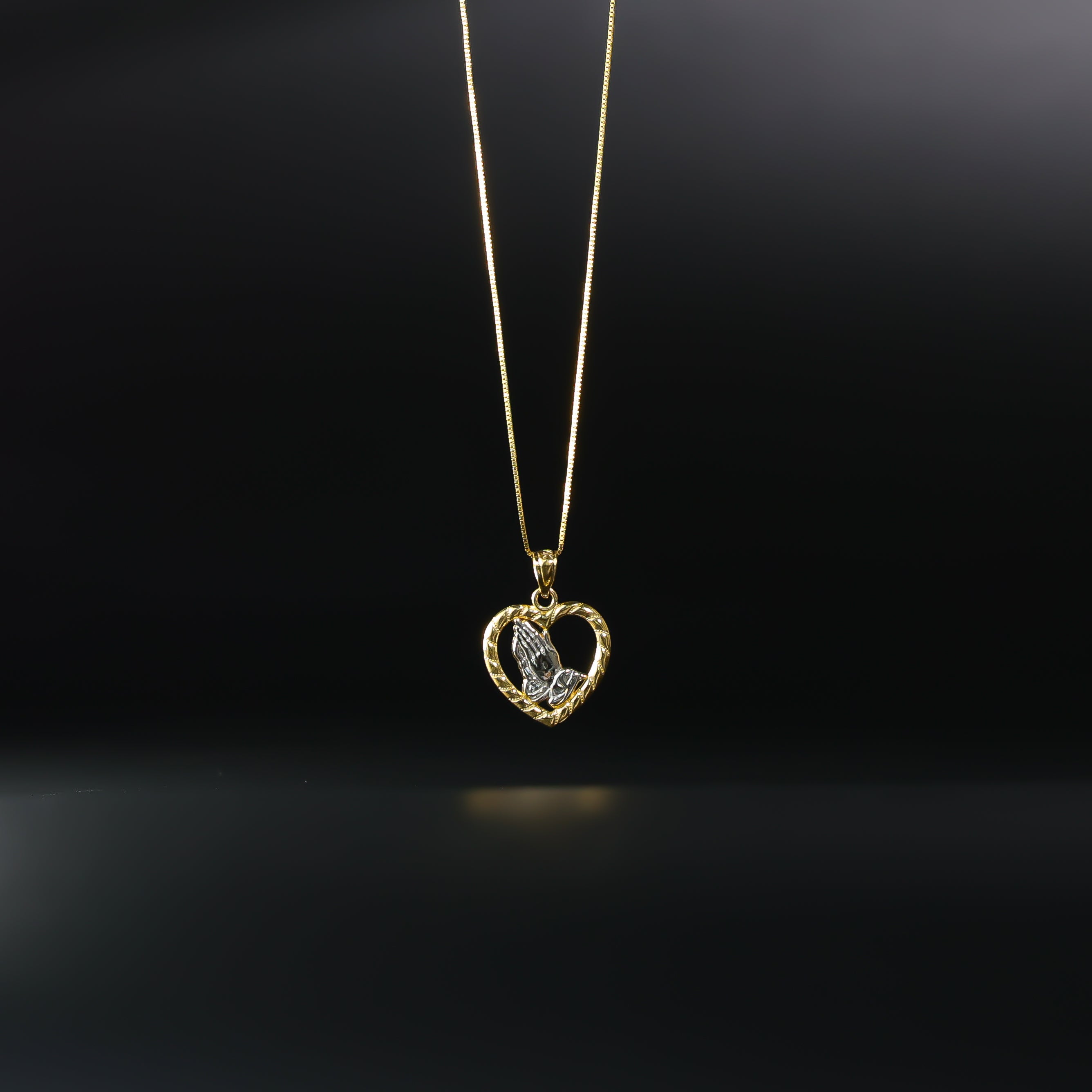 Gold Praying Hand Pendant Model-1483 - Charlie & Co. Jewelry