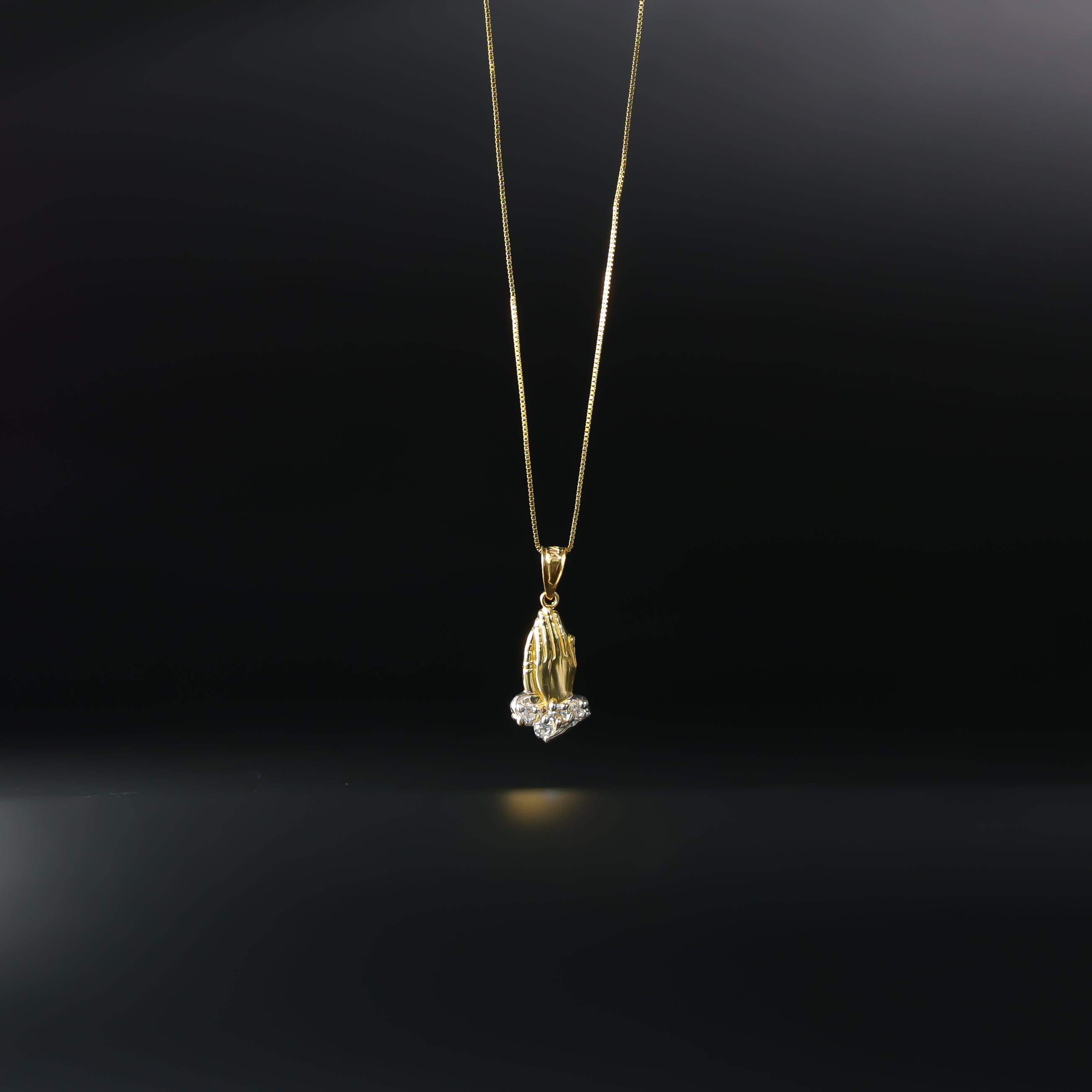 Gold Praying Hand Pendant Model-0088 - Charlie & Co. Jewelry