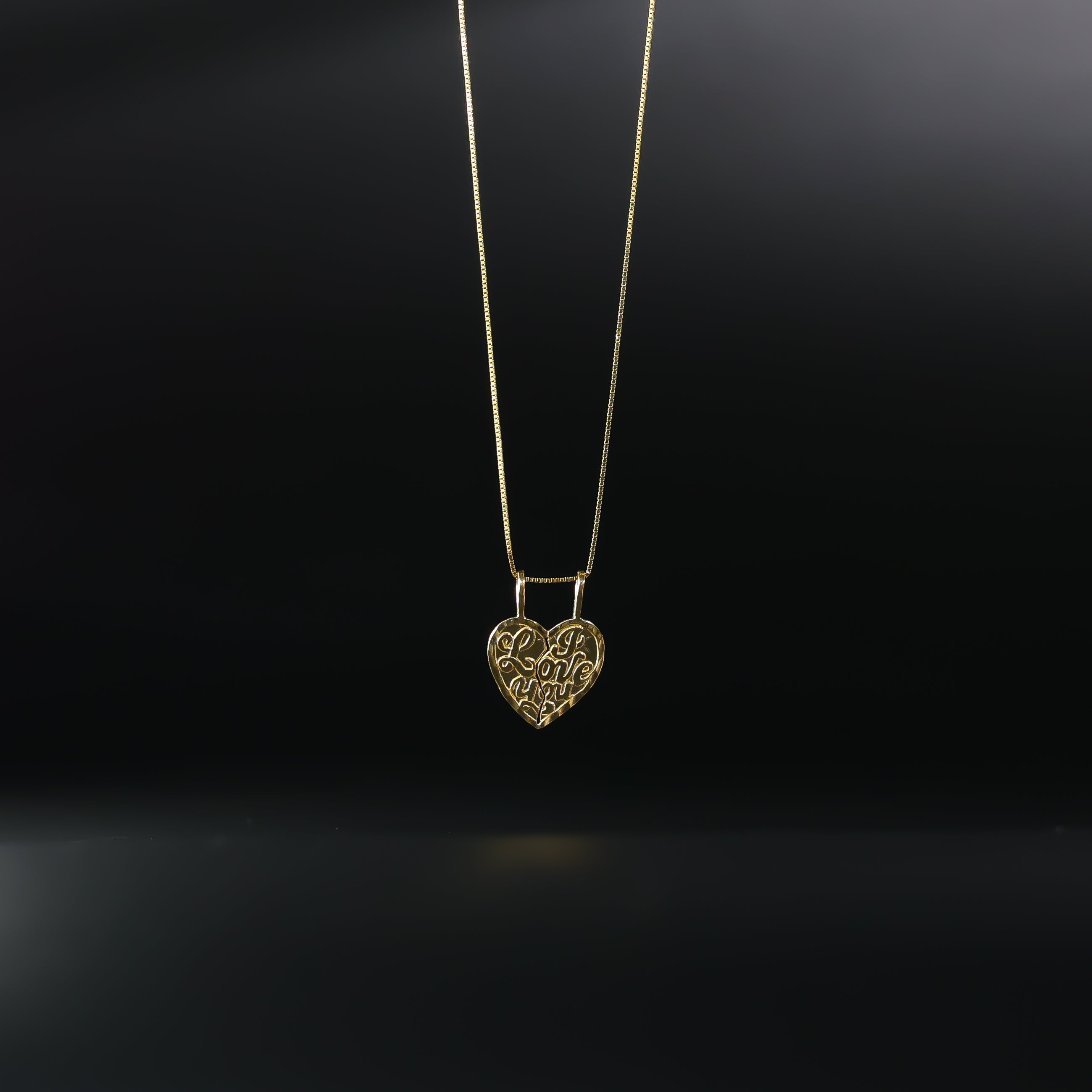 Gold Breakable Heart "I Love You" Couple Pendant Model-PT1823 - Charlie & Co. Jewelry