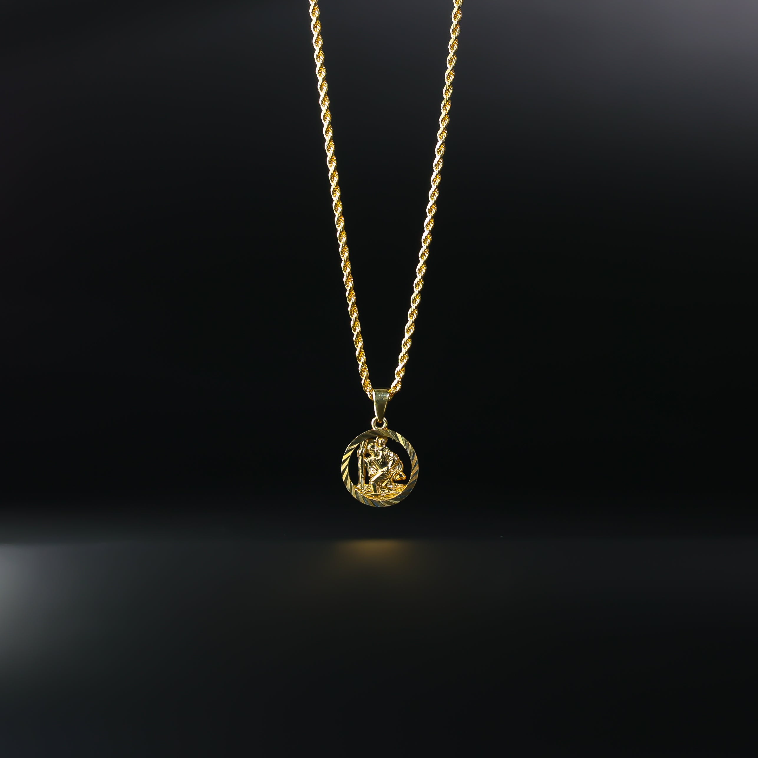 Gold St. Christopher Religious Pendant Model-PT2269 - Charlie & Co. Jewelry