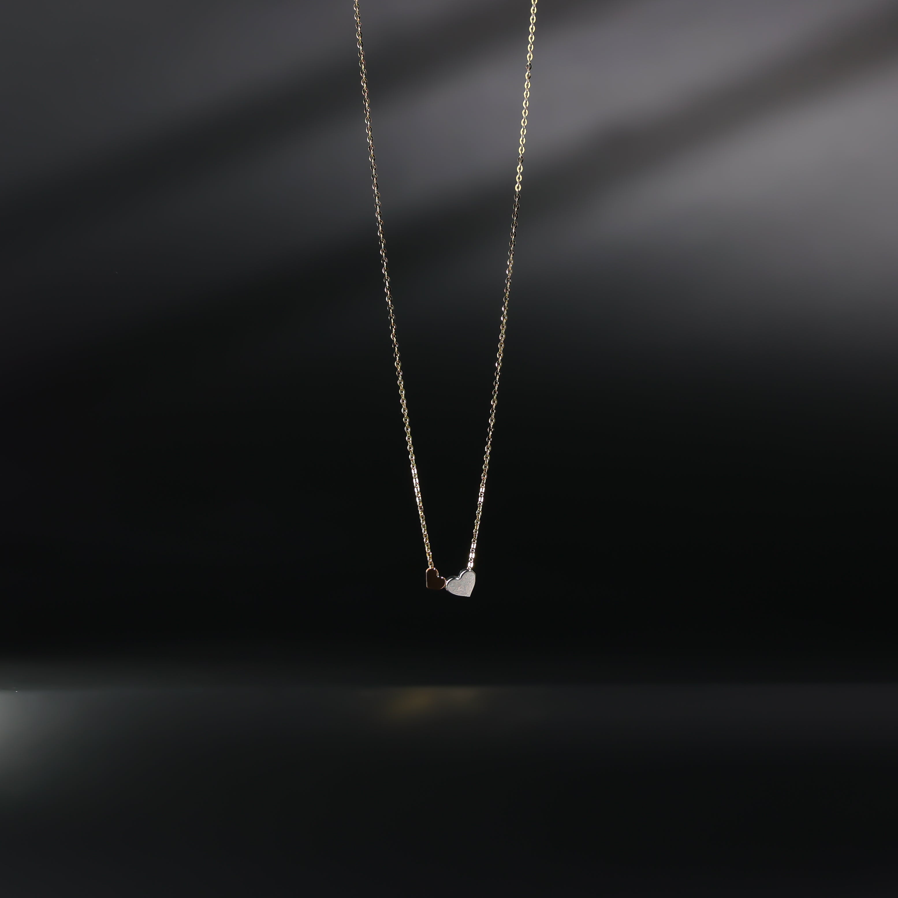 14K Gold Two Hearts Necklace Model-NK0097 - Charlie & Co. Jewelry