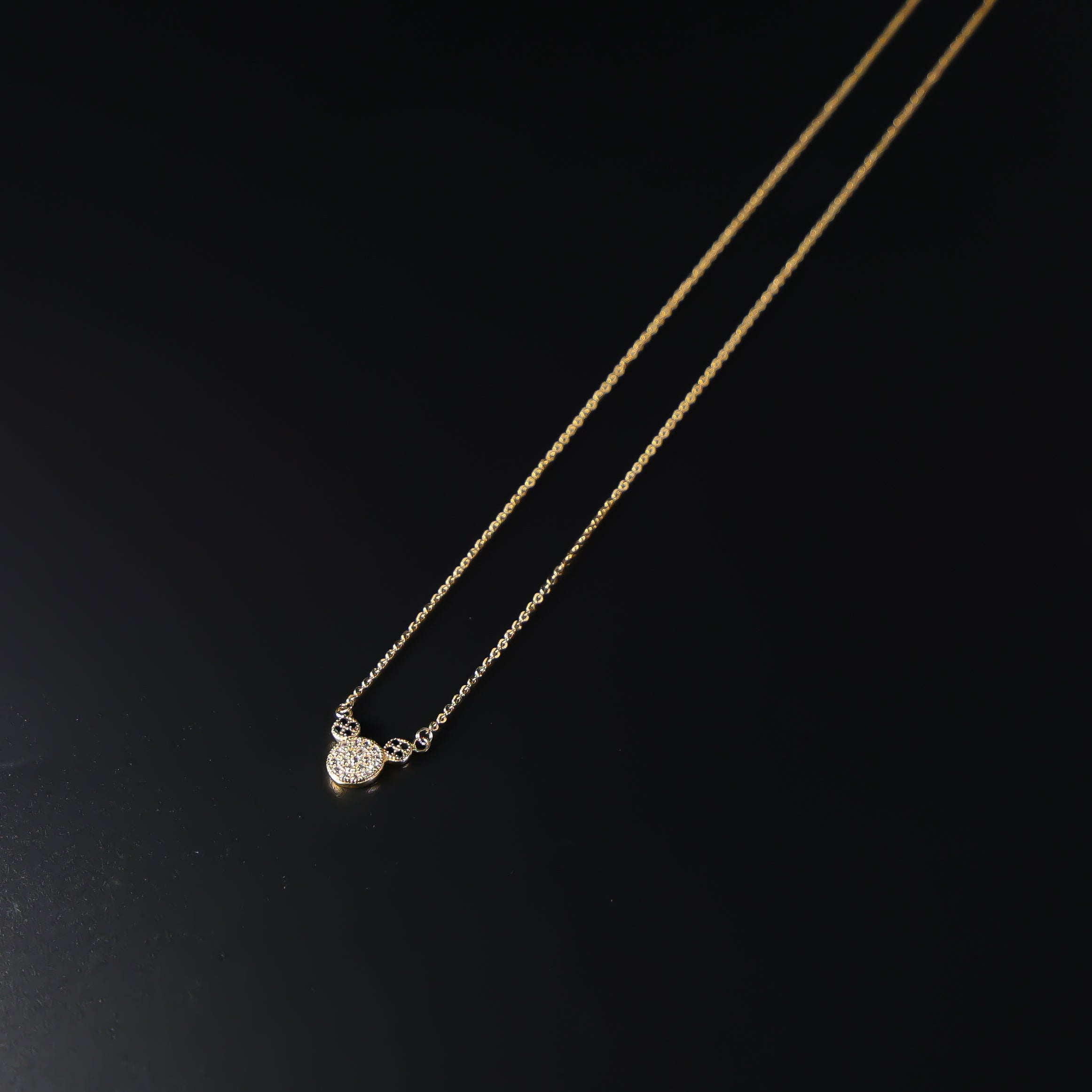14K Dainty Gold Micky Mouse Necklace Model-NK0109 - Charlie & Co. Jewelry