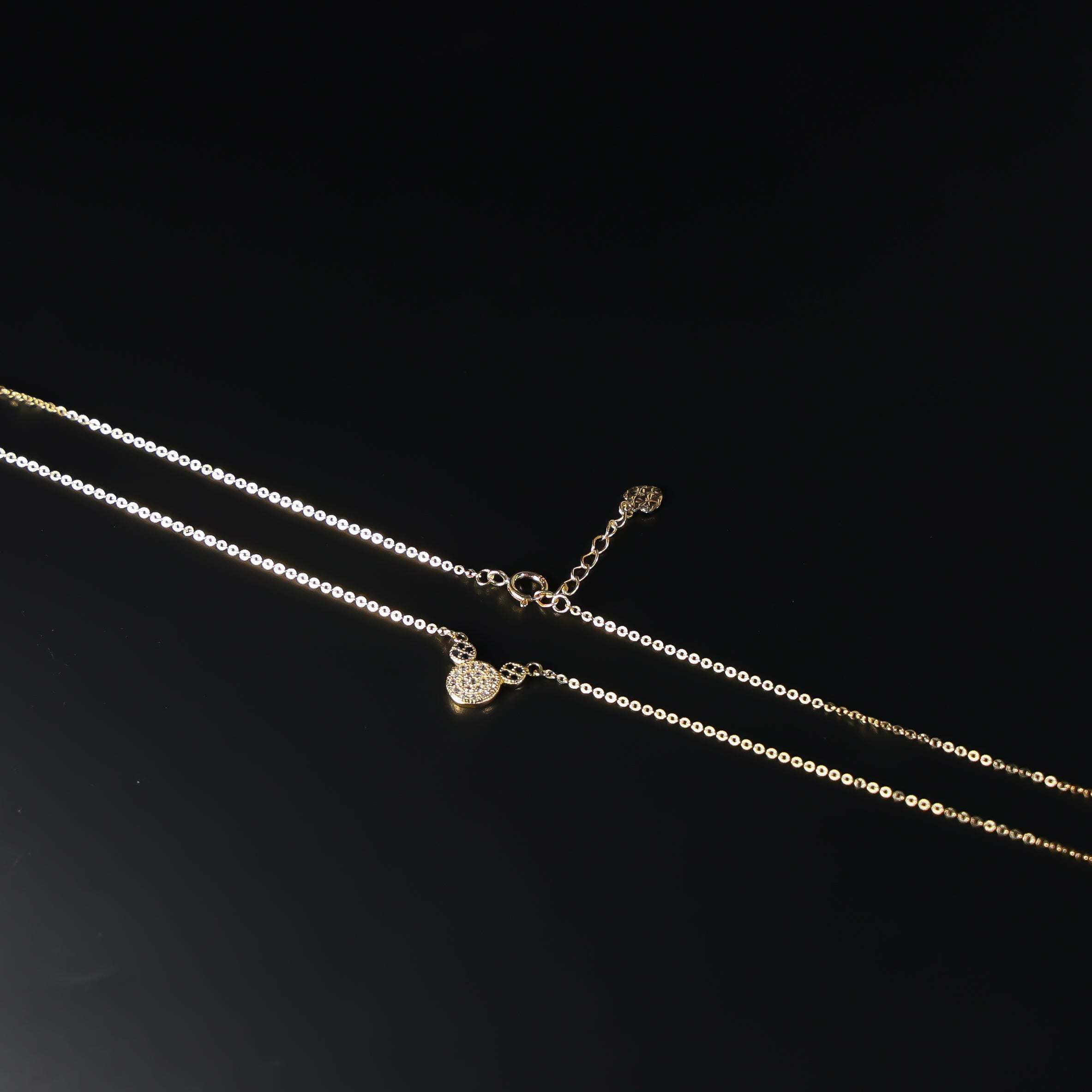 14K Dainty Gold Micky Mouse Necklace Model-NK0109 - Charlie & Co. Jewelry