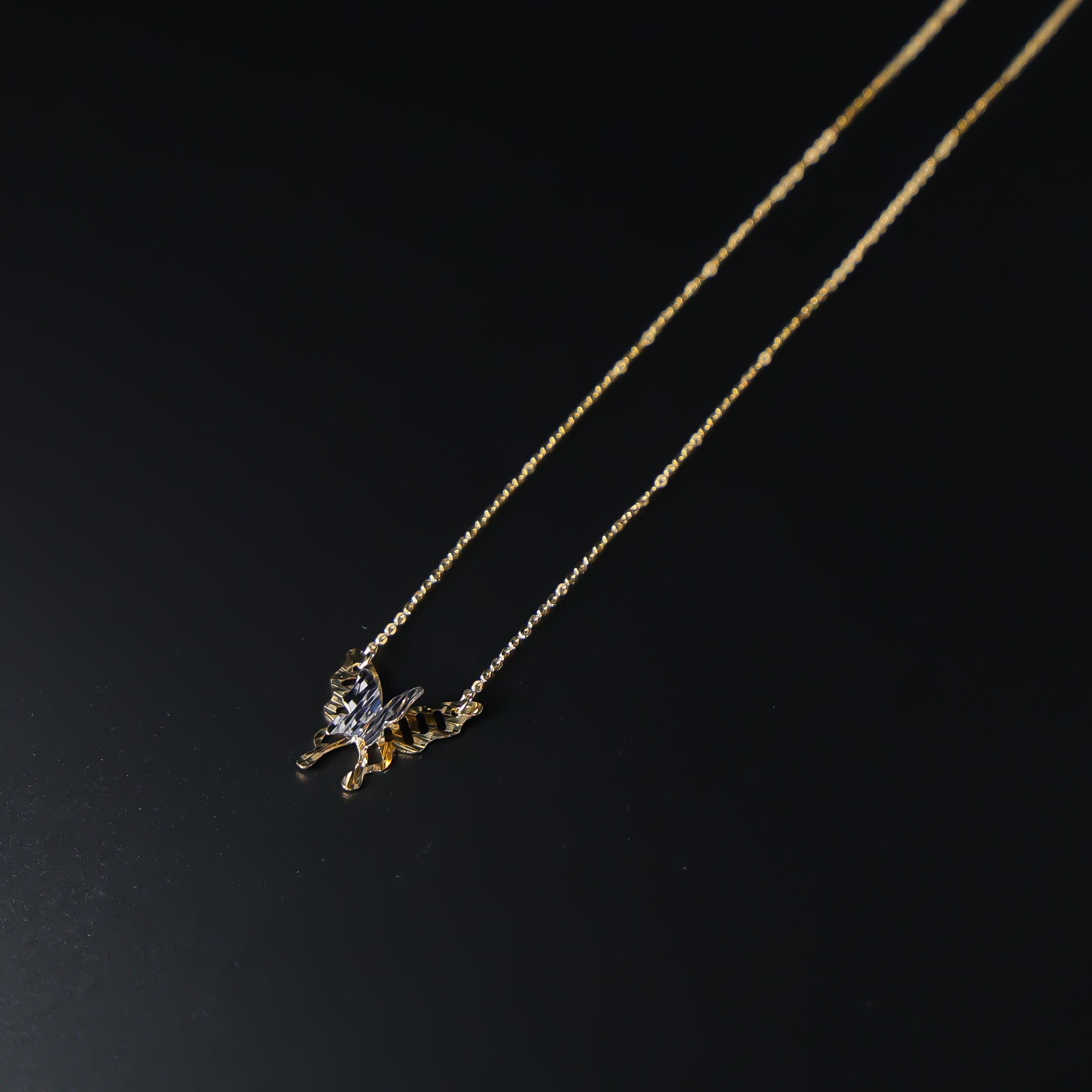 14K Gold Butterfly Necklace Model-NK0243 - Charlie & Co. Jewelry